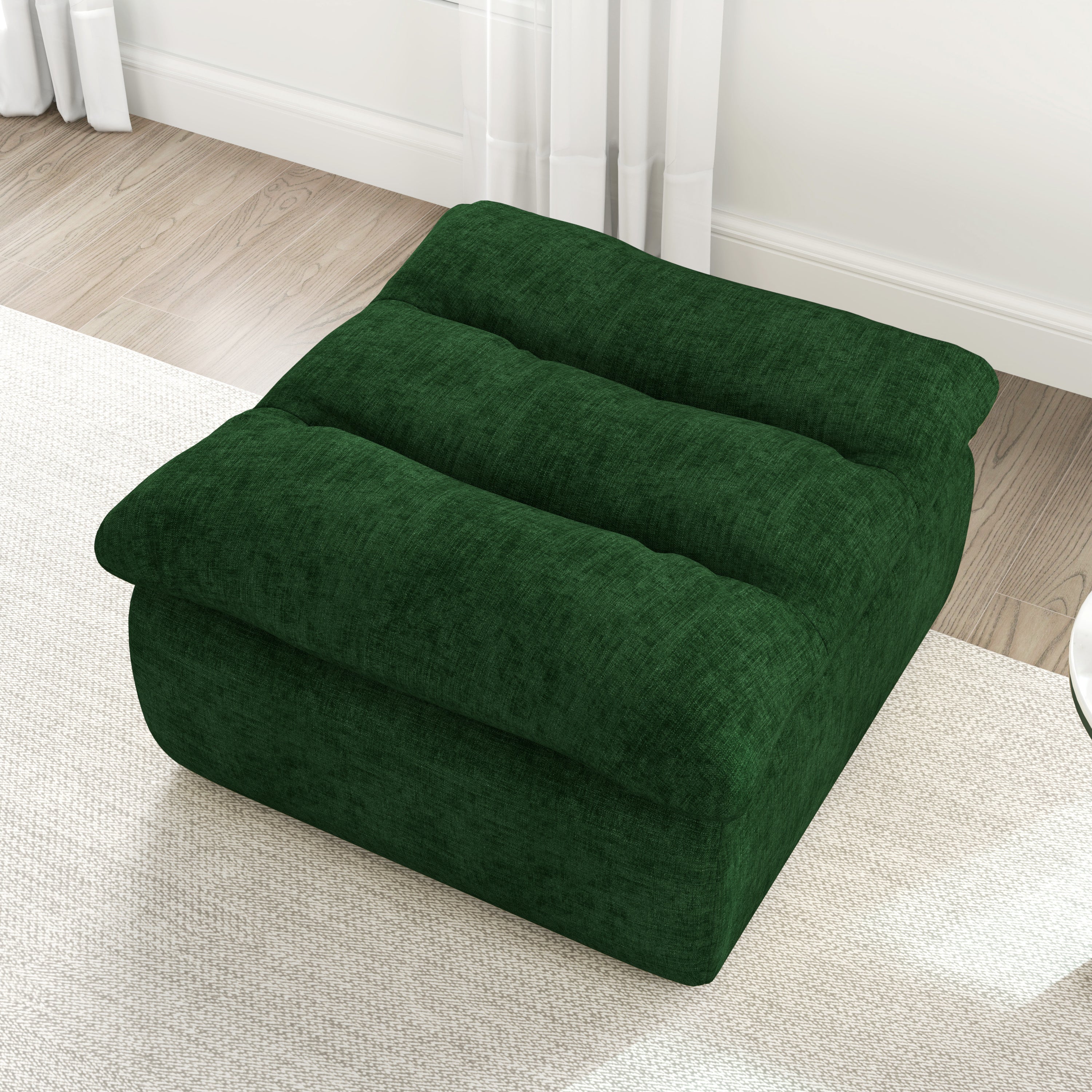 Lazy Floor Sofa,Modern armless and backless sofa chair,Comfy Accent Bean Bag Couch,suitable for living room bedroom office-Green