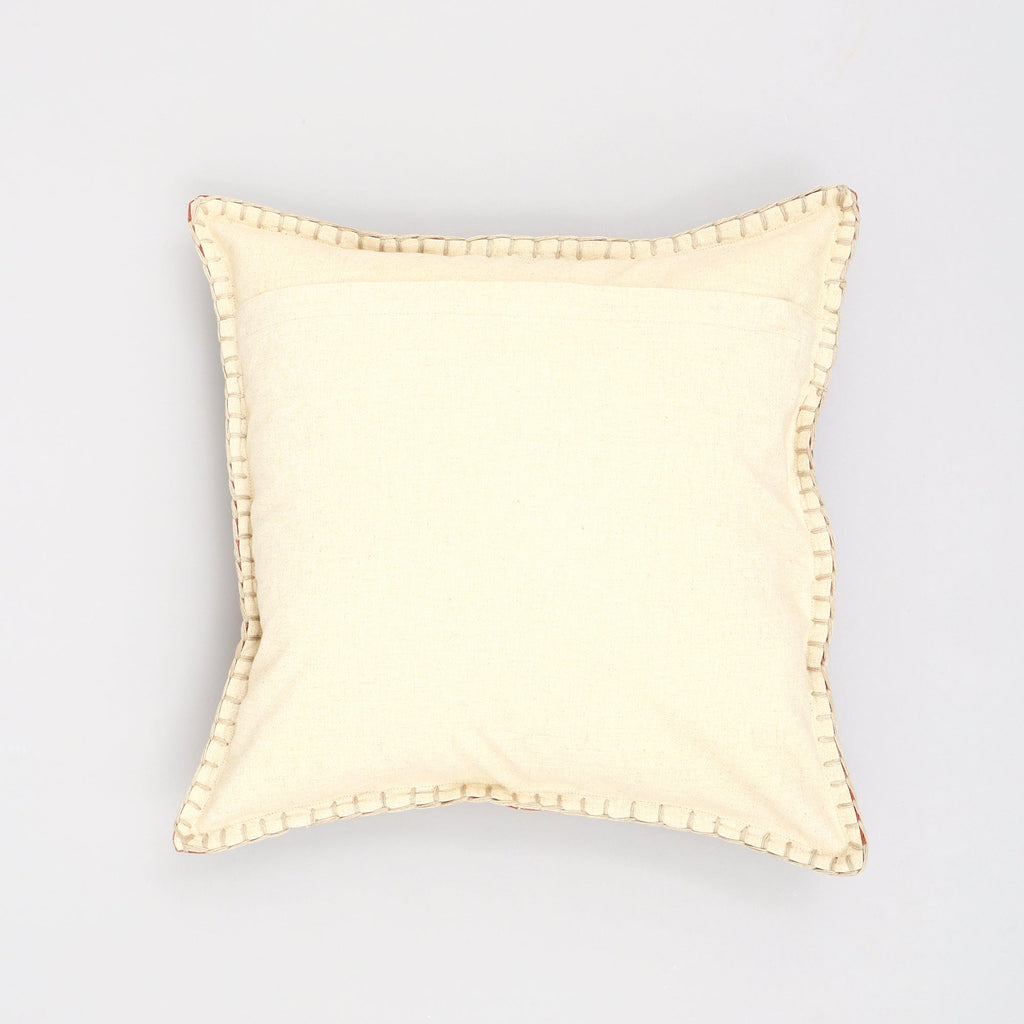 Stonewashed Cotton Velvet Throw Pillow with Decorative Handstiched Edges-19X19'