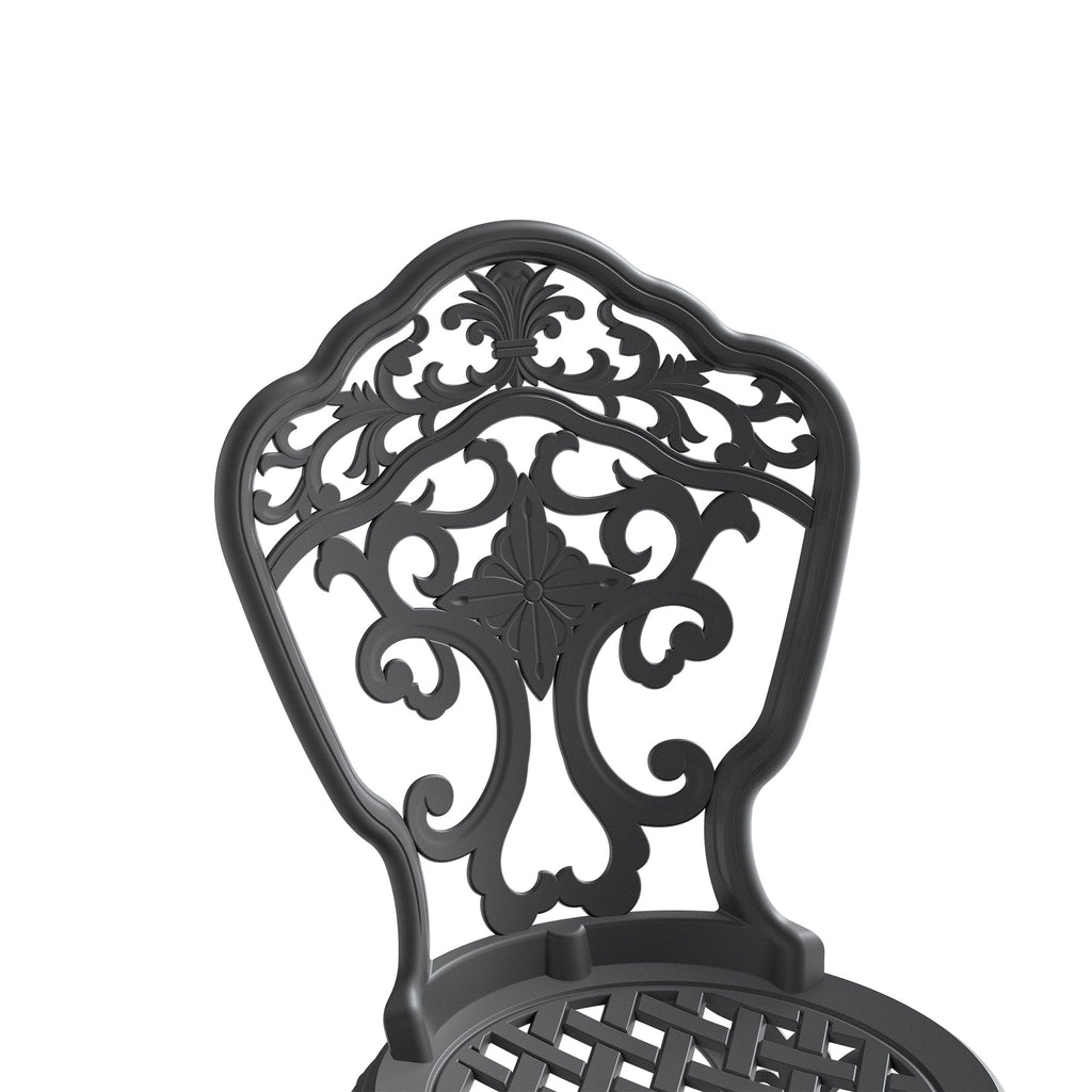7-Piece Set Of All-Weather Cast Aluminum Dining Furniture Set With Black Frame
