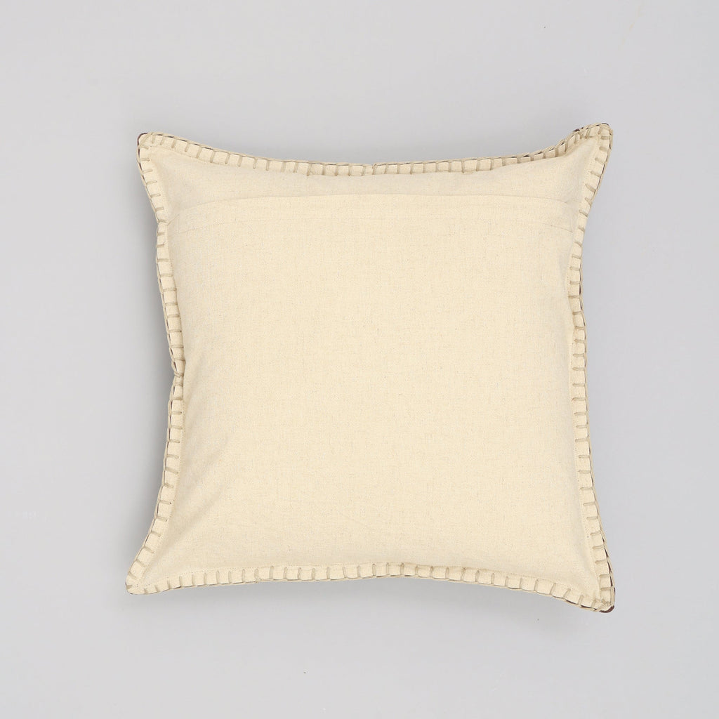 Stonewashed Cotton Velvet Throw Pillow with Decorative Handstiched Edges-19X19'