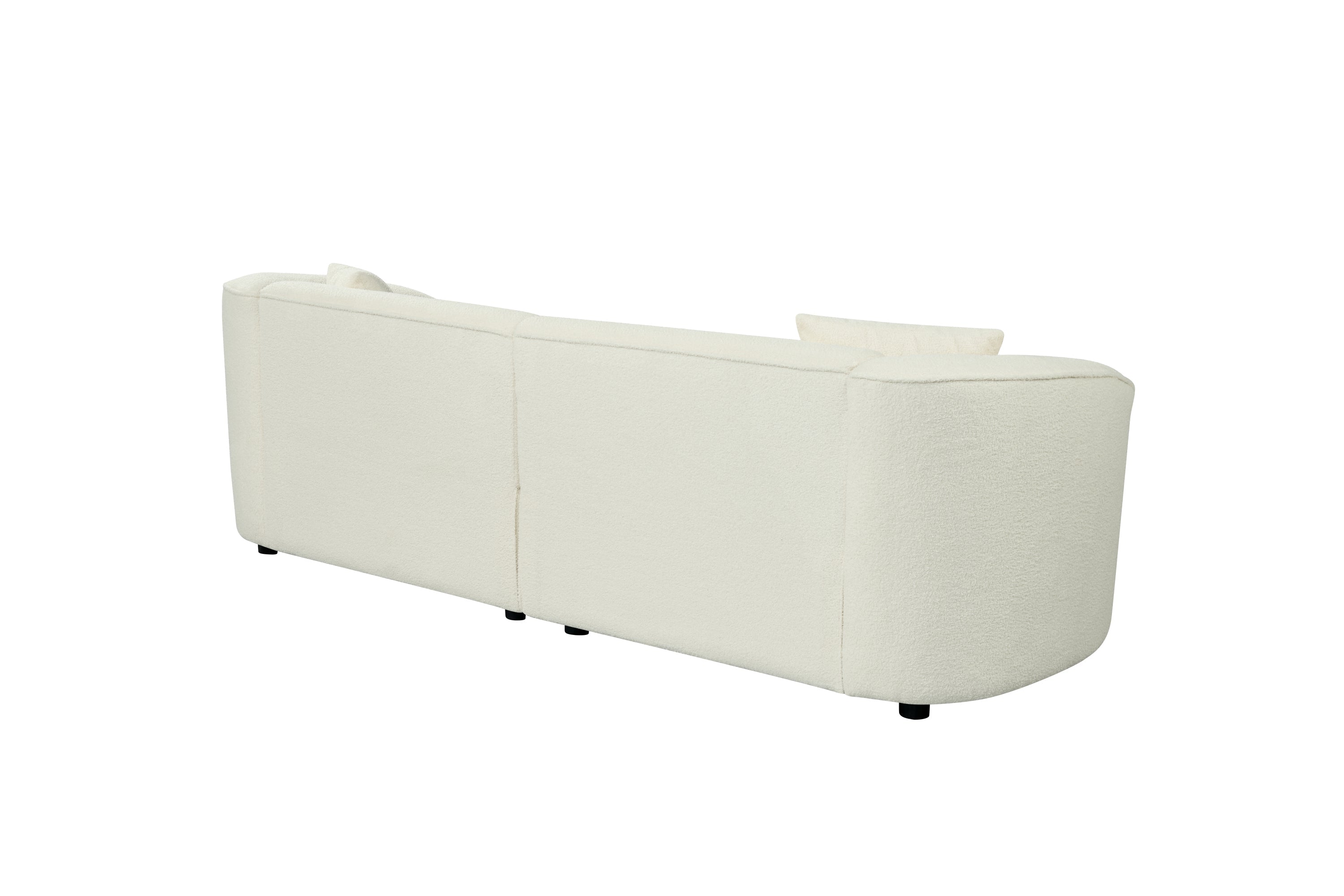 87' Curved Contemporary Sofa in Beige: Plush Seating, Streamlined Design, and Durable Frame – Ideal for Stylish Living Spaces