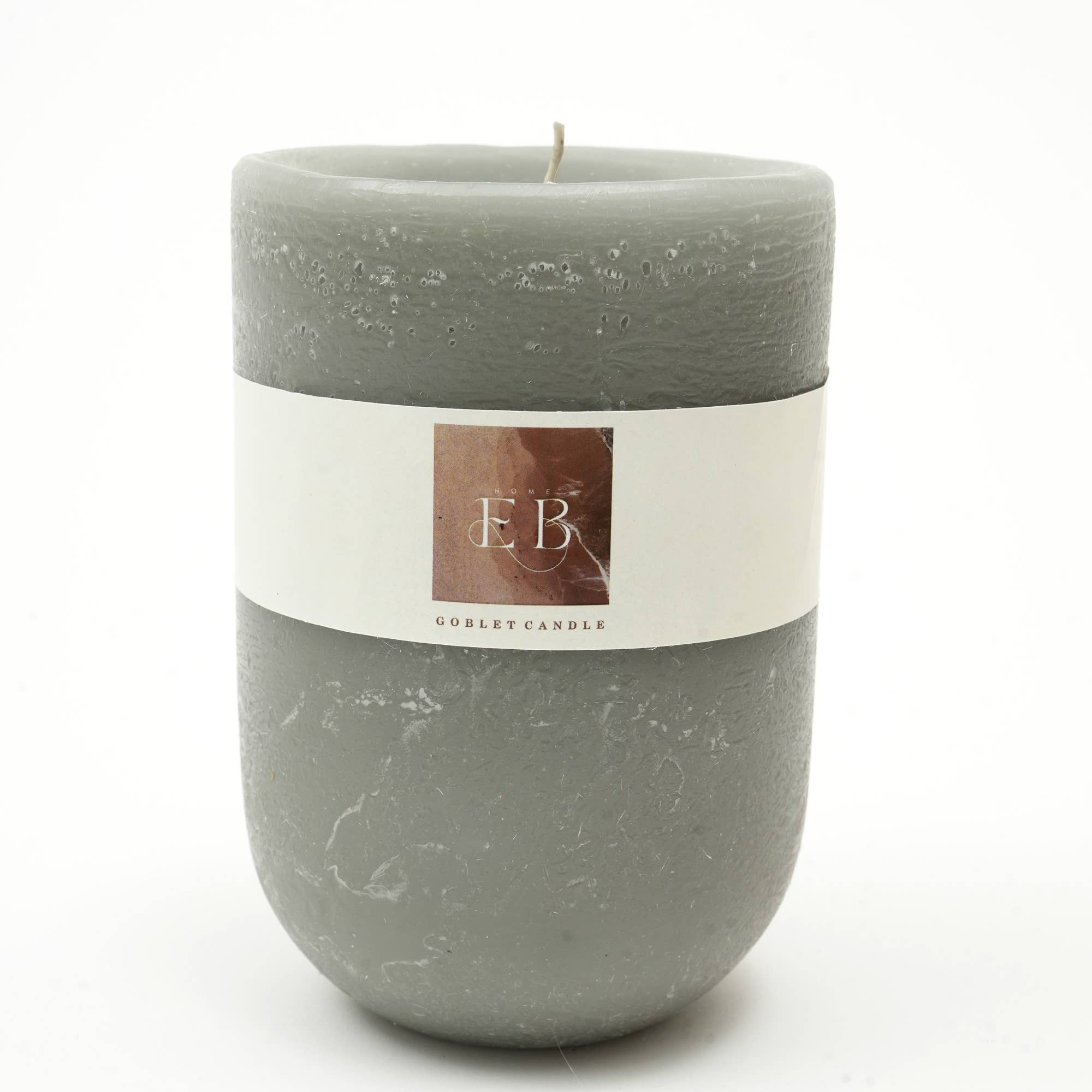 Goblet Grey Pillar Candle 4'x6' – Elegant Home Décor Candle