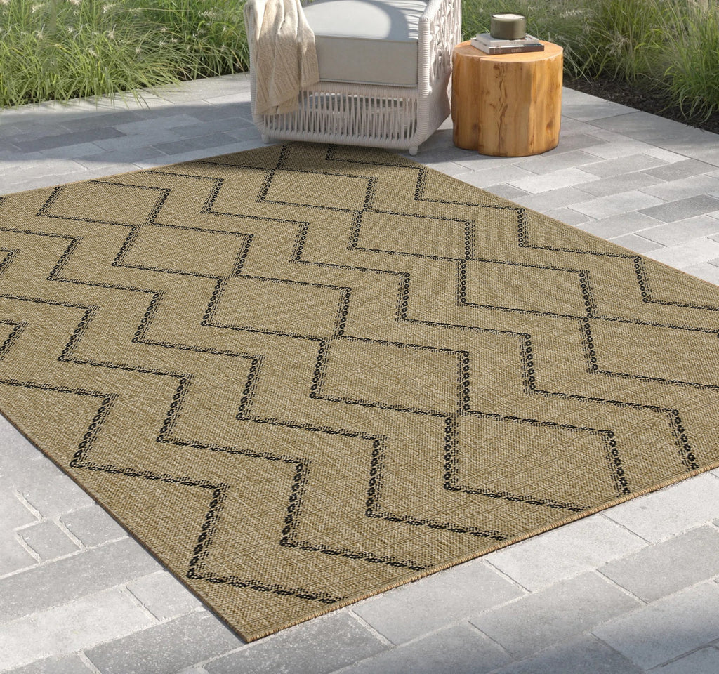 Earth GC_NTL1010 Jute/Black 2 ft. 7 in. x 7 ft. 3 in. Indoor/Outdoor Area Rug