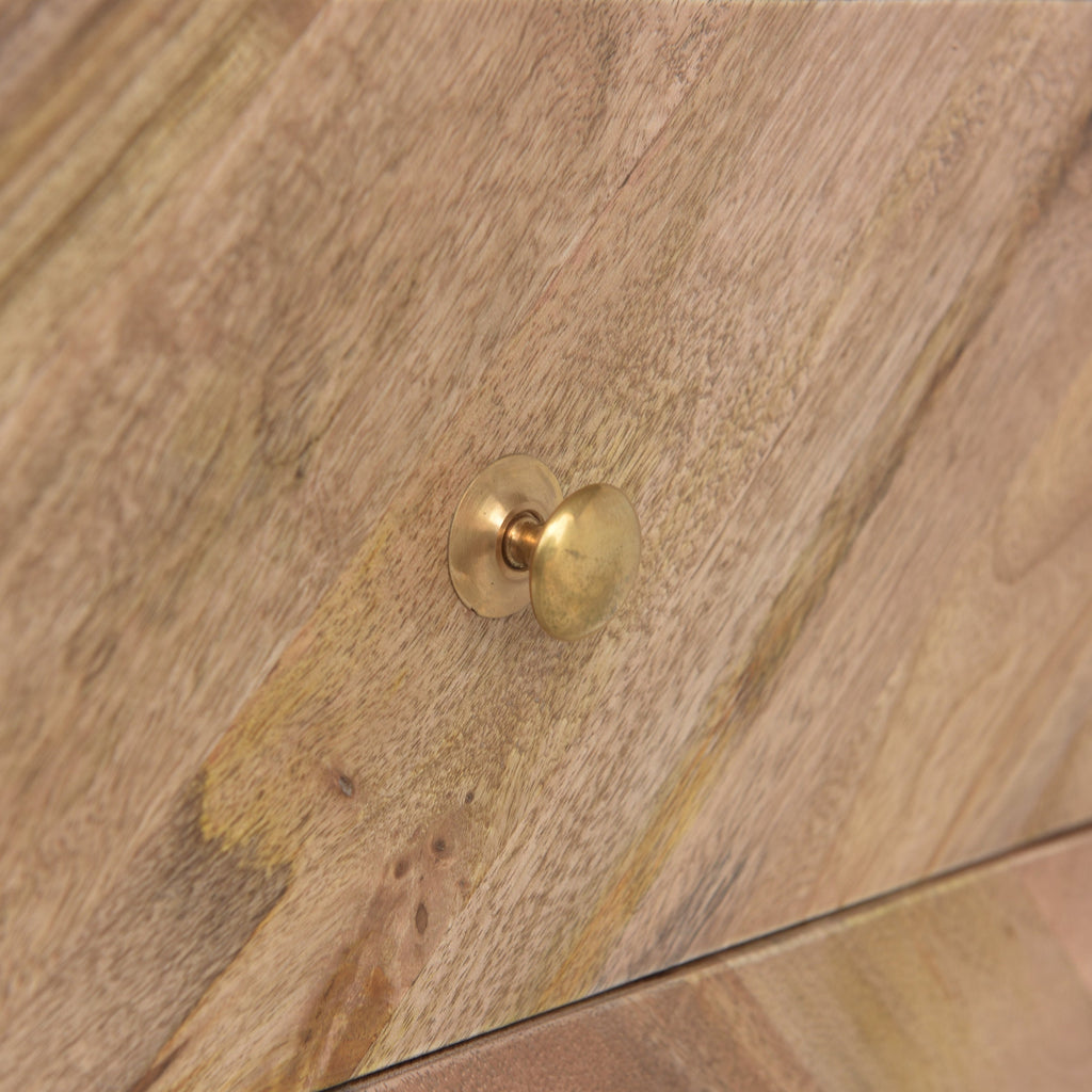 MANGO WOODEN / MDF FITTED 2 DRAWER CABINET- ( KD  LEGS