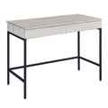 Natural and Black Writing Desk with 2 Drawers