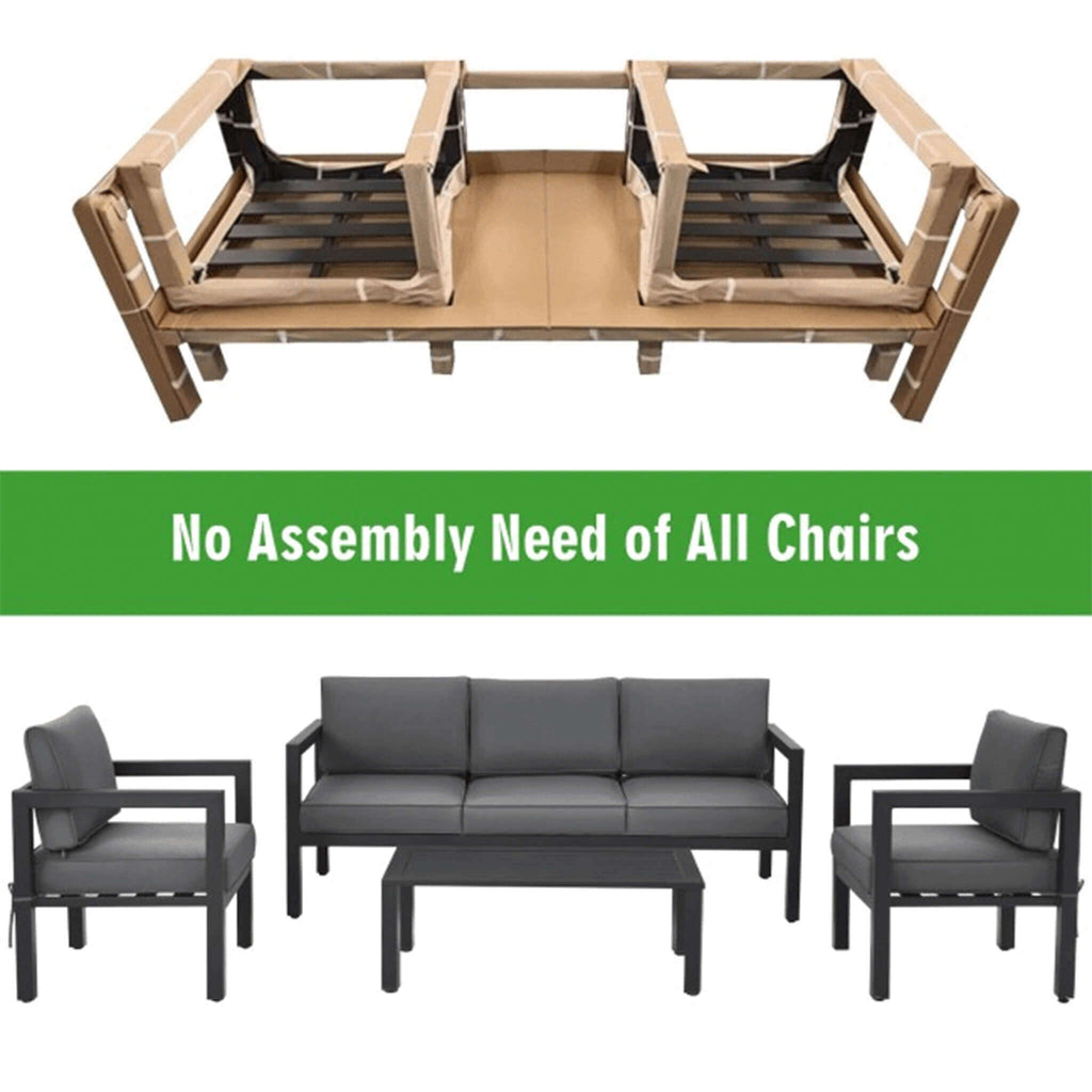 Premium Outdoor Aluminum Furniture Set For Backyard & Poolside, 4PCS (SAK73532)