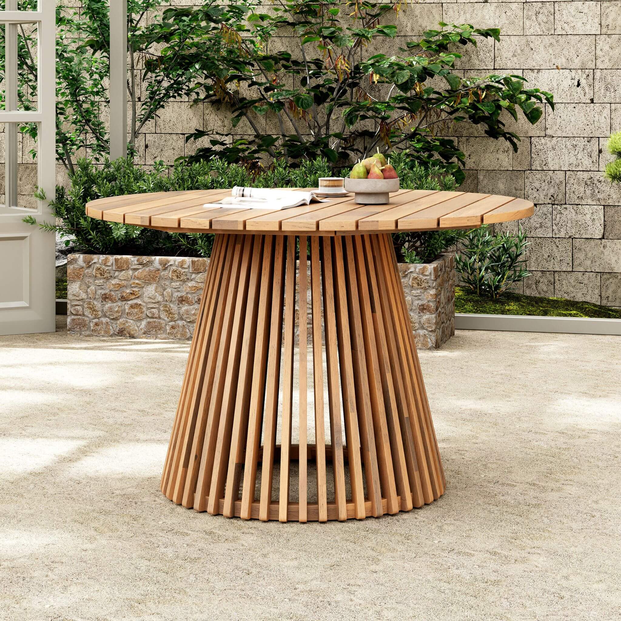 Premium 5-Piece Acacia Wooden Outdoor Furniture Patio Set With Dining Chairs And Table (SAK70445)