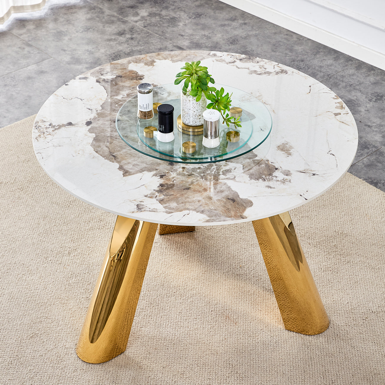 42' Luxury Sintered Stone Table: 0.45' Durable Top + 6' Steel Legs, 350lb Capacity, Stain/Heat-Resistant White/Gray Veined Surface - Modern Minimalist Design