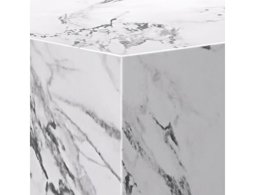 Milano Tall Accent Table in Bulgari White