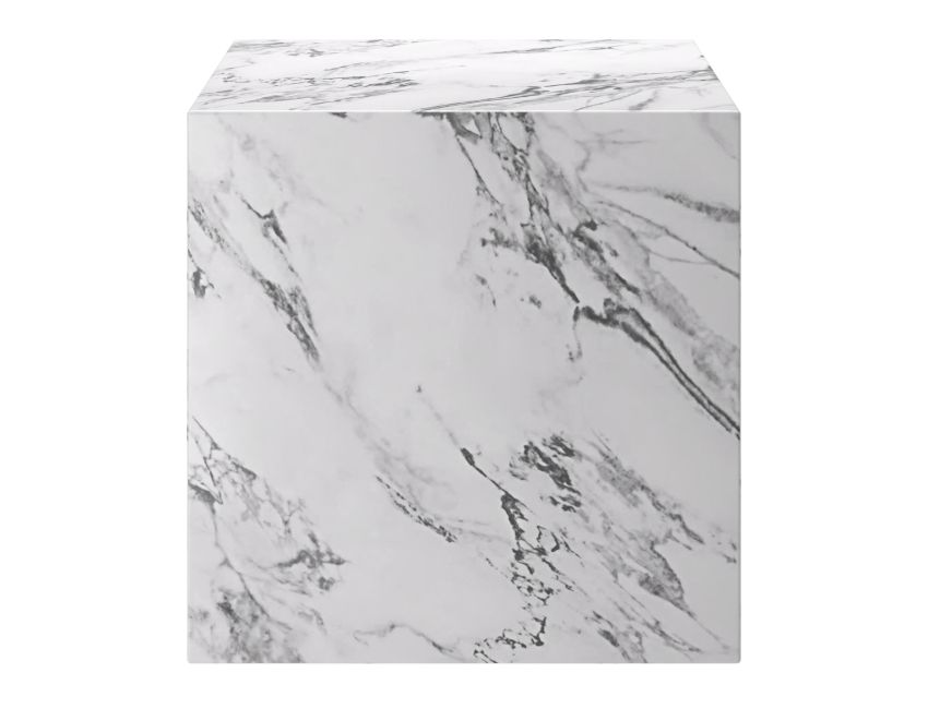 Milano Tall Accent Table in Bulgari White
