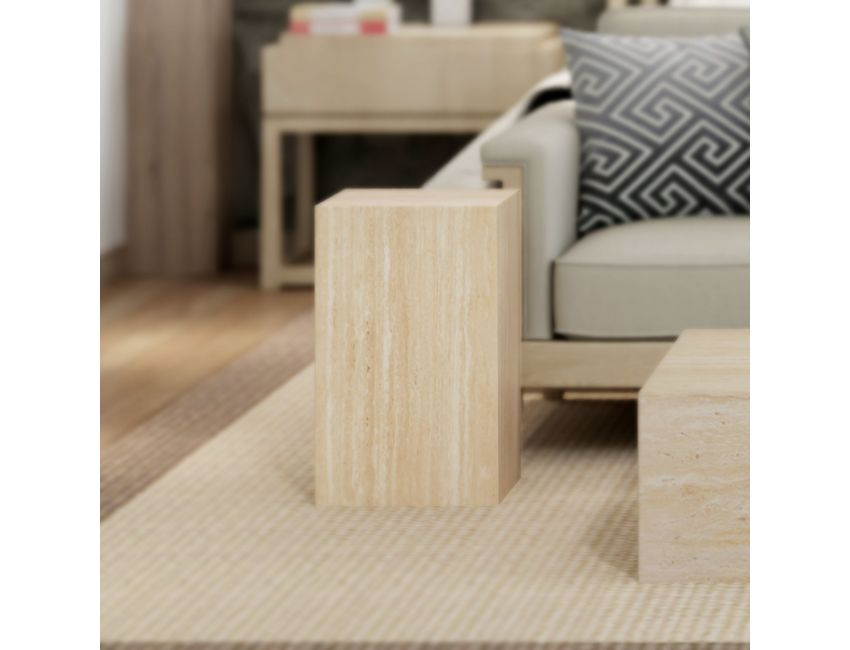 Milano Accent Table in Travertine