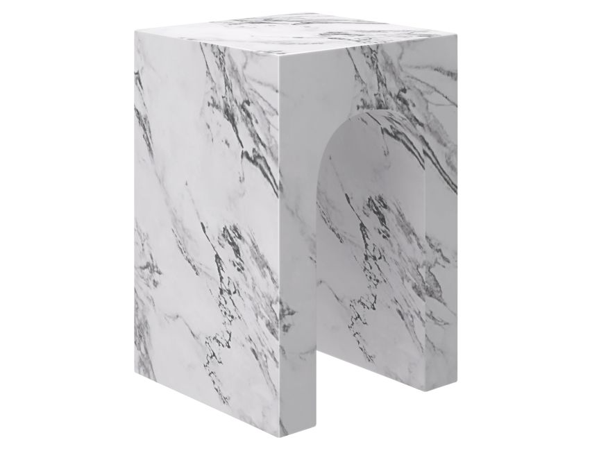 Milano Tall Accent Table in Bulgari White
