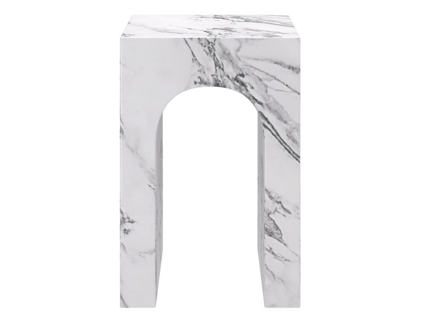 Milano Tall Accent Table in Bulgari White