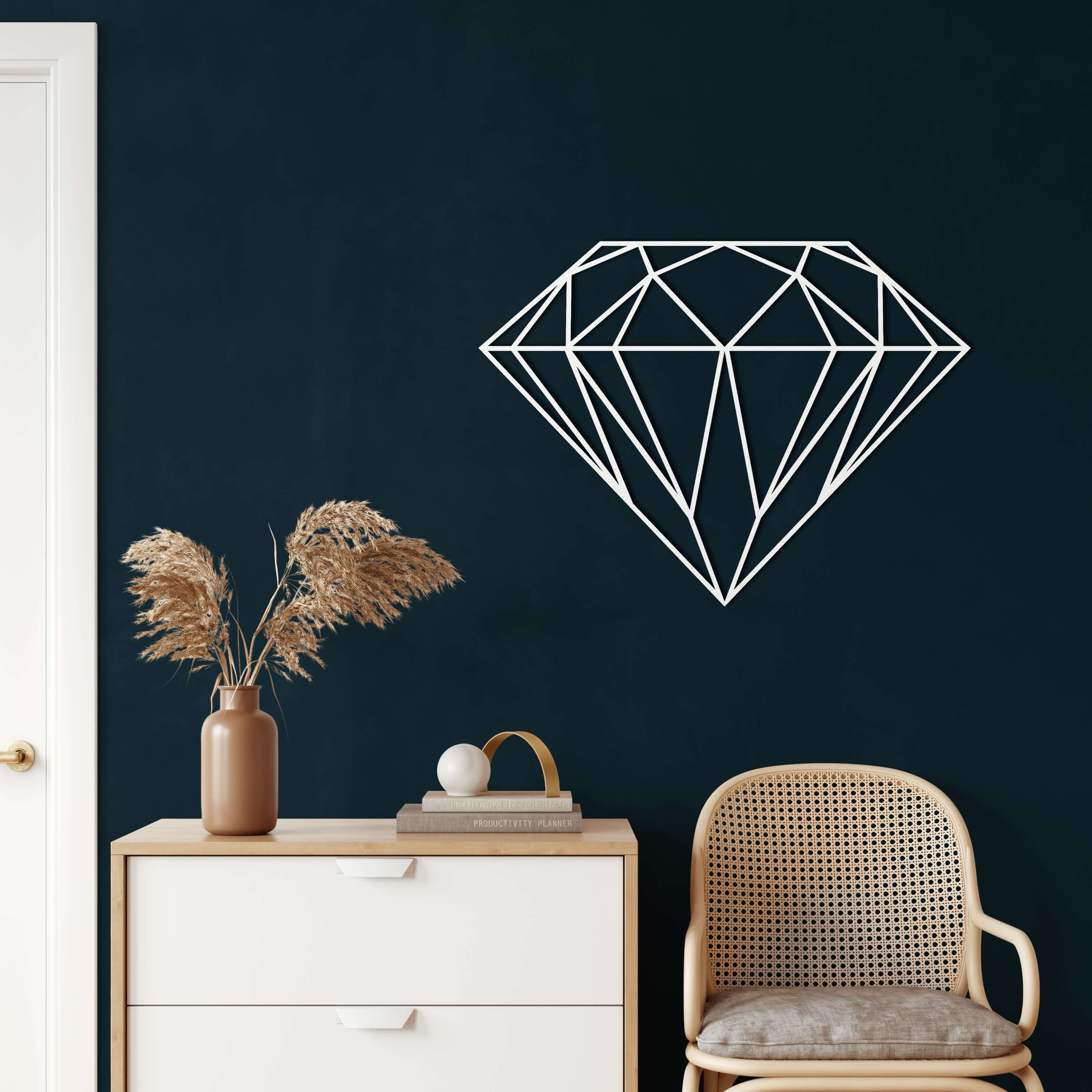 Geometric Diamond Metal Wall Art