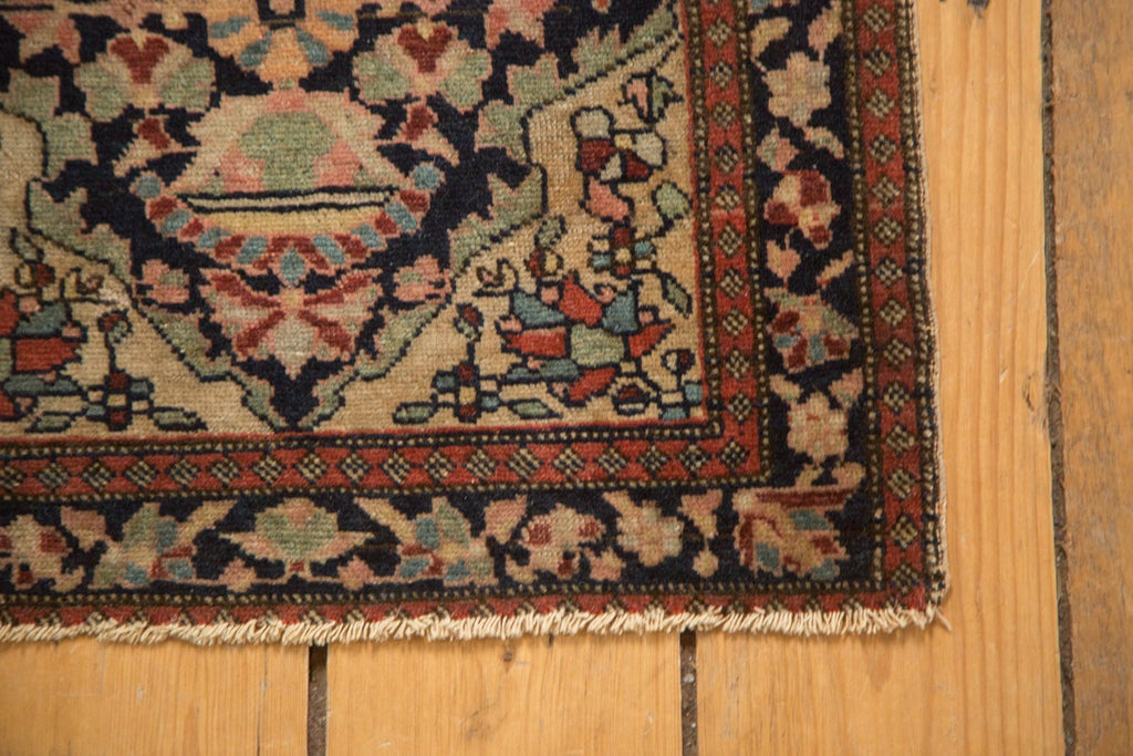 RESERVED 1.5x2 Antique Farahan Sarouk Square Bag Face Rug Mat