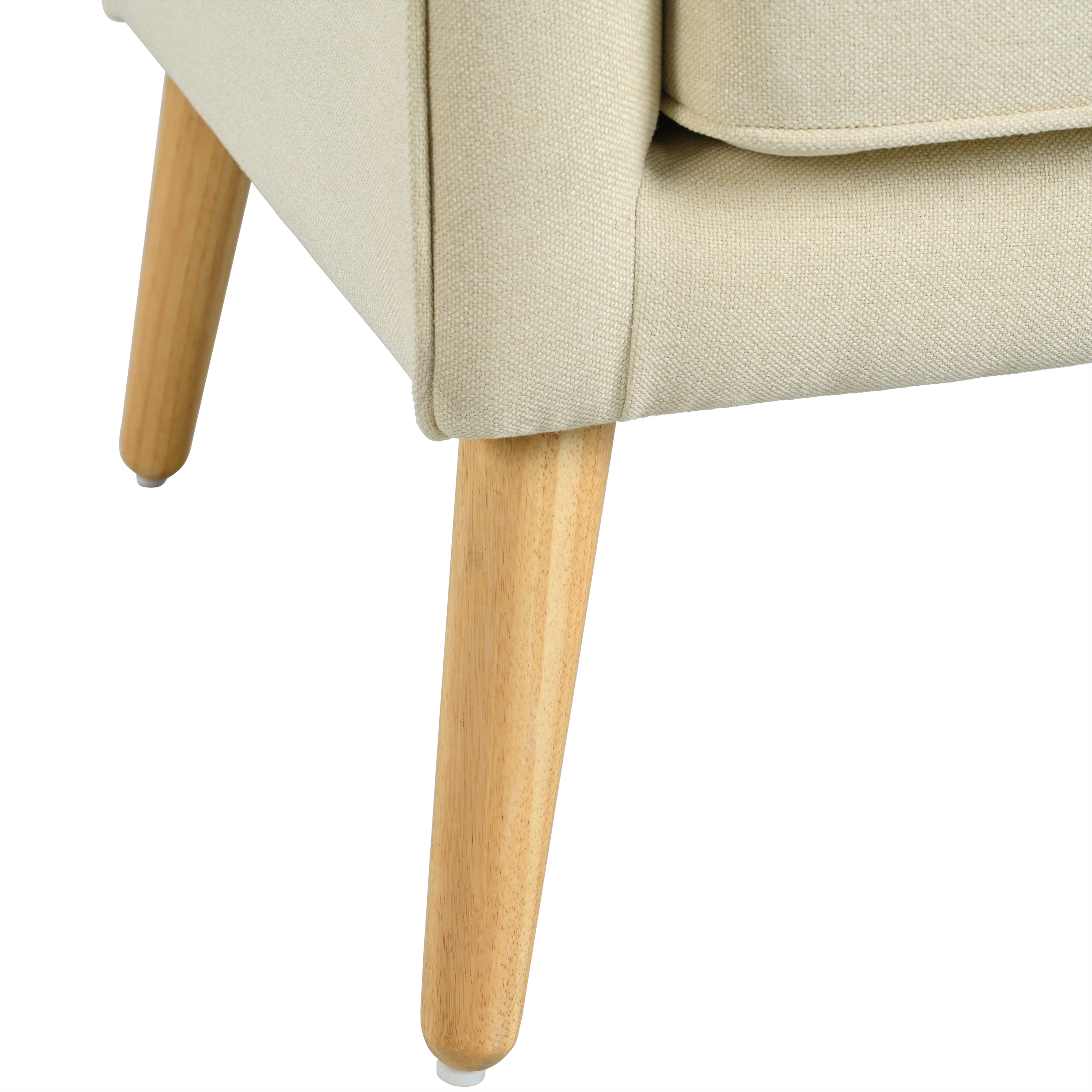 Mid-Century Modern Armchair - Tufted Fabric Accent Chair with Solid Wood Legs for Living Room, Bedroom & Office - Comfortable Polyester Upholstery - Classic Button-Tufted Back & Tapered Design