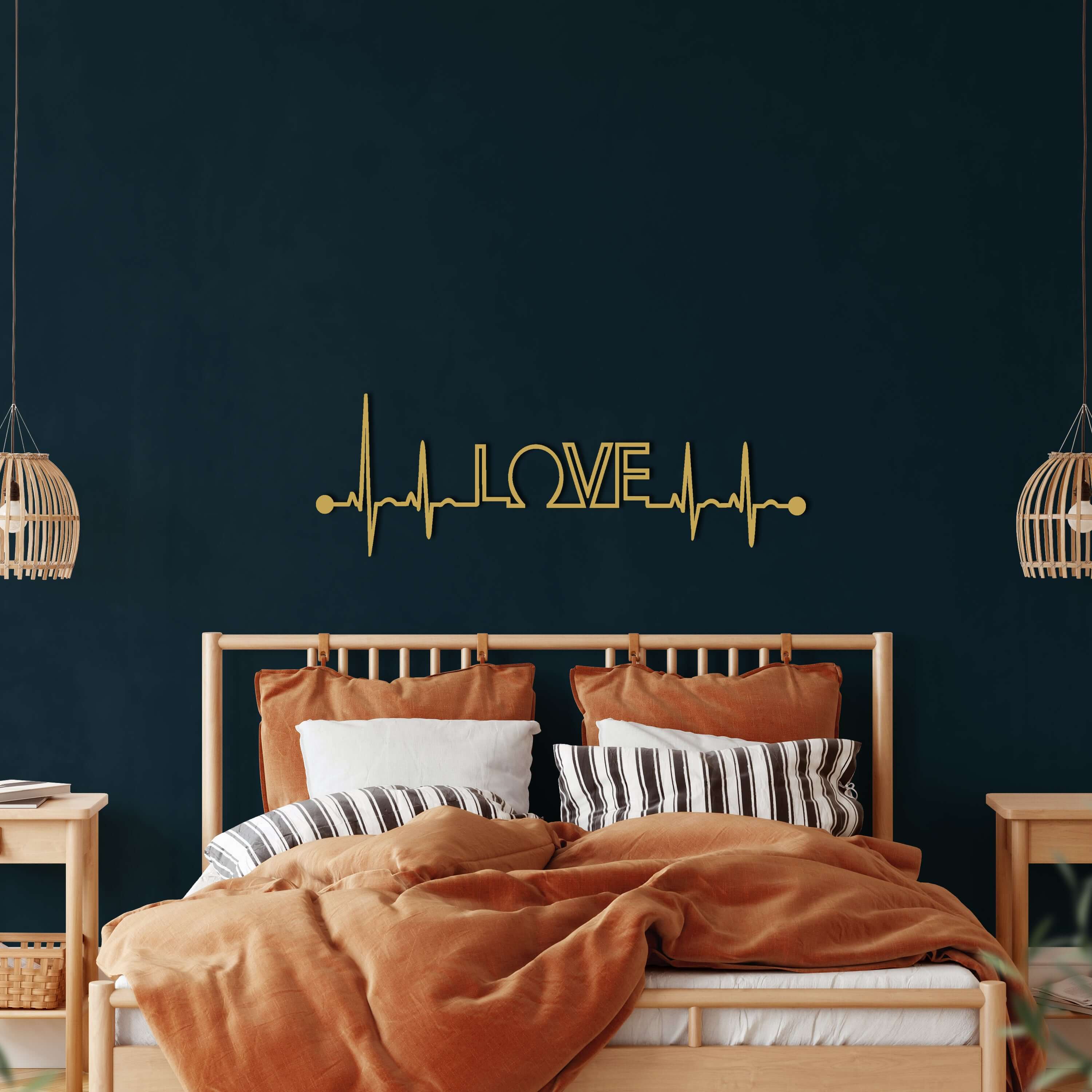 Ekg Love Metal Wall Art