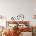 Geometric Elephant Family Metal Wall Art