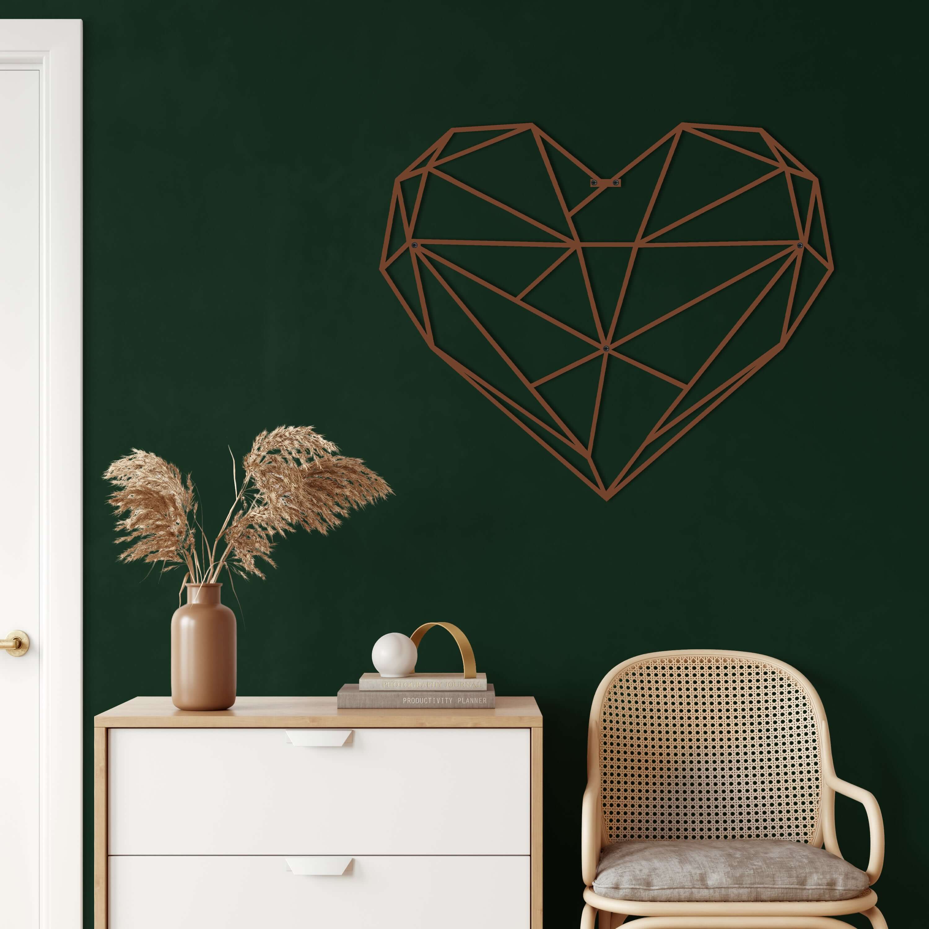 Geometric Heart Metal Wall Art