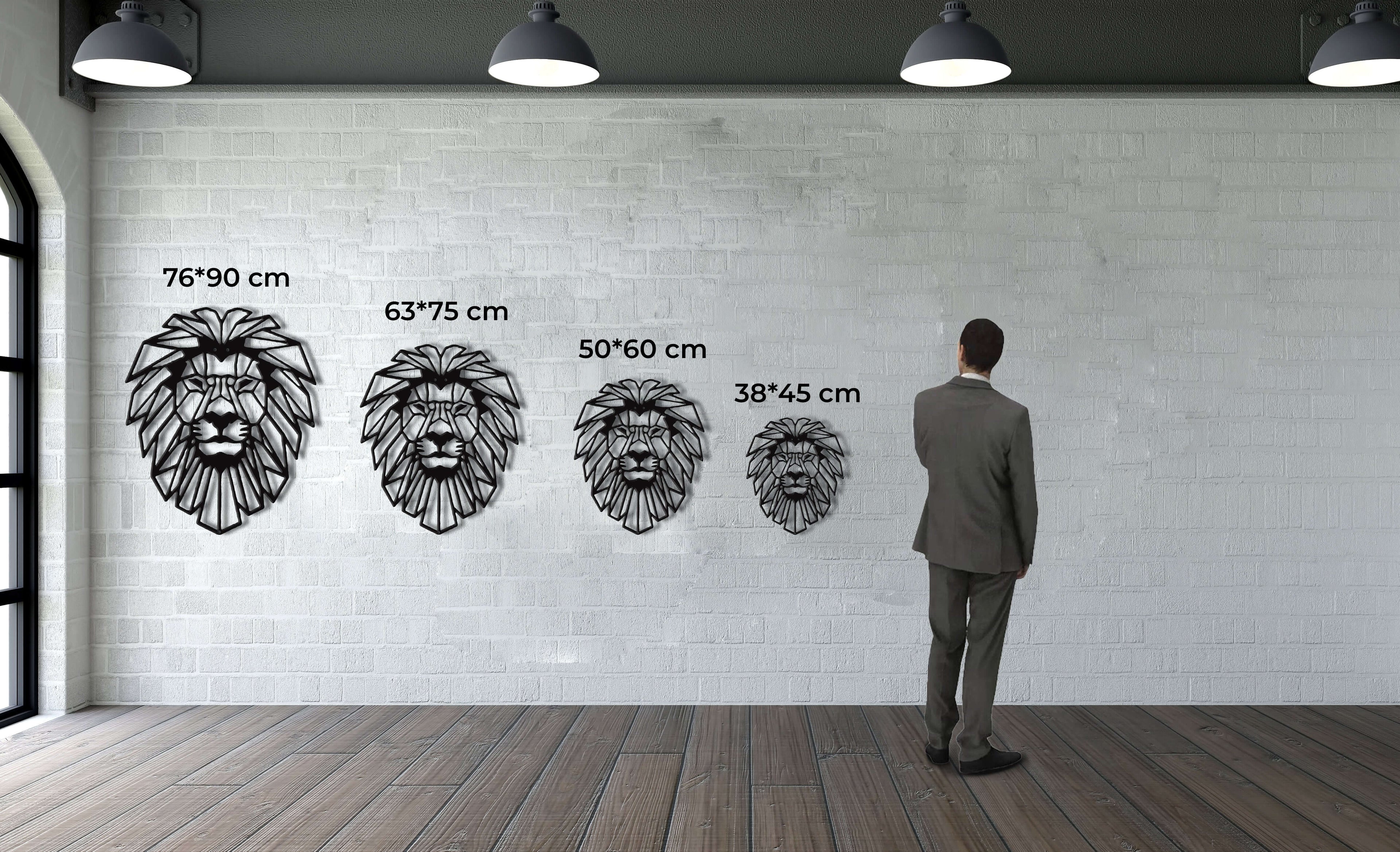 Lion Head Metal Wall Art