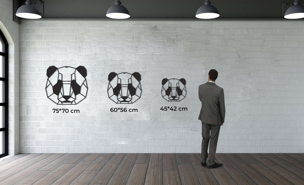Panda Head Metal Wall Art