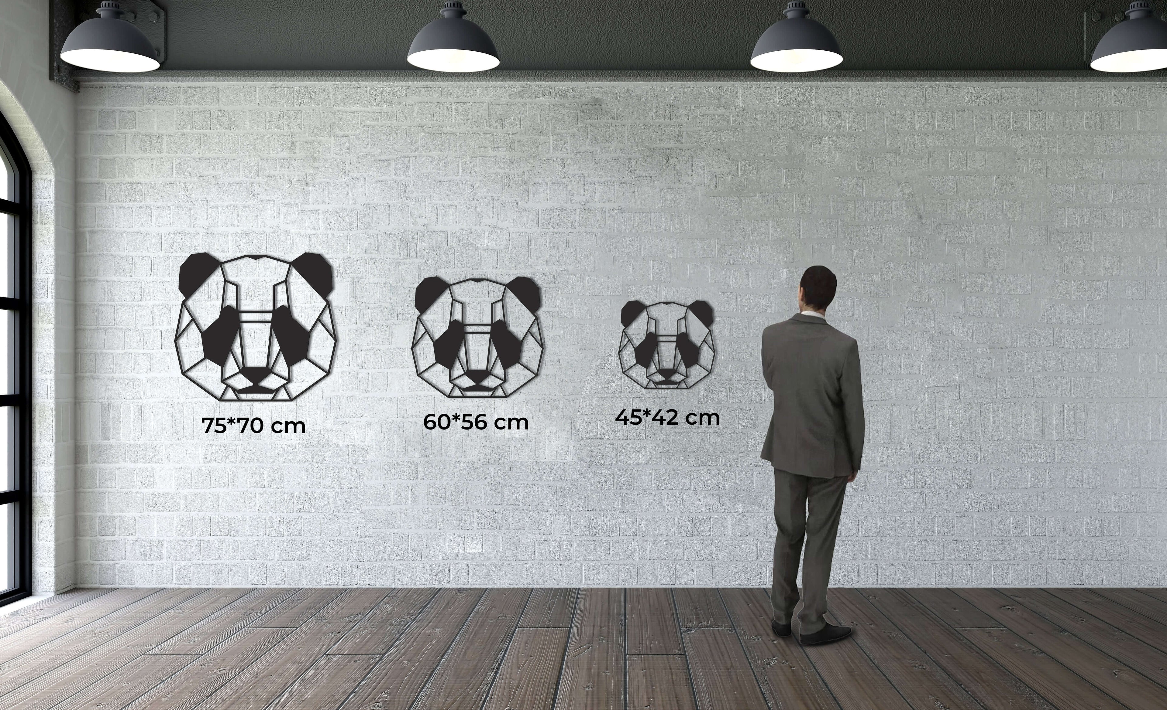 Panda Head Metal Wall Art