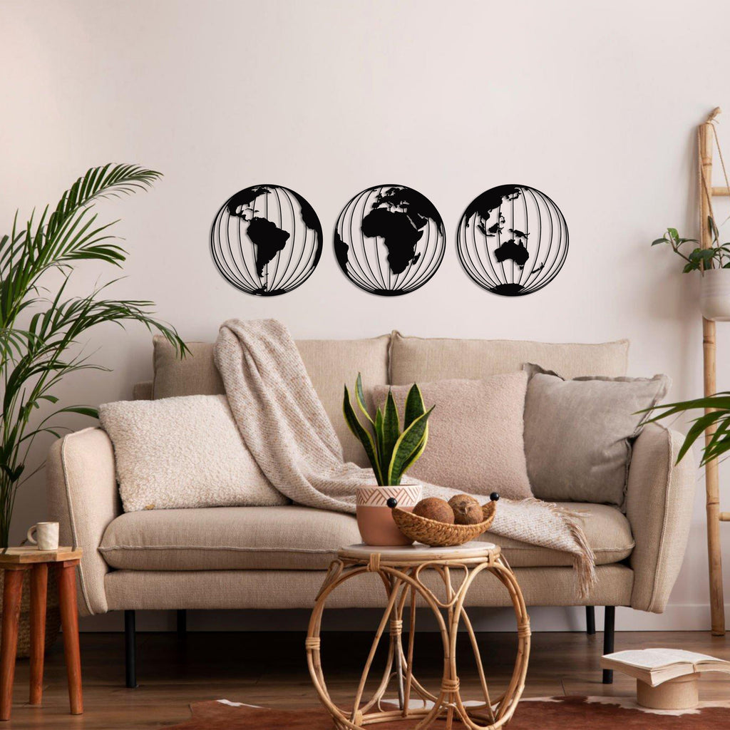 World Map Metal Wall Art