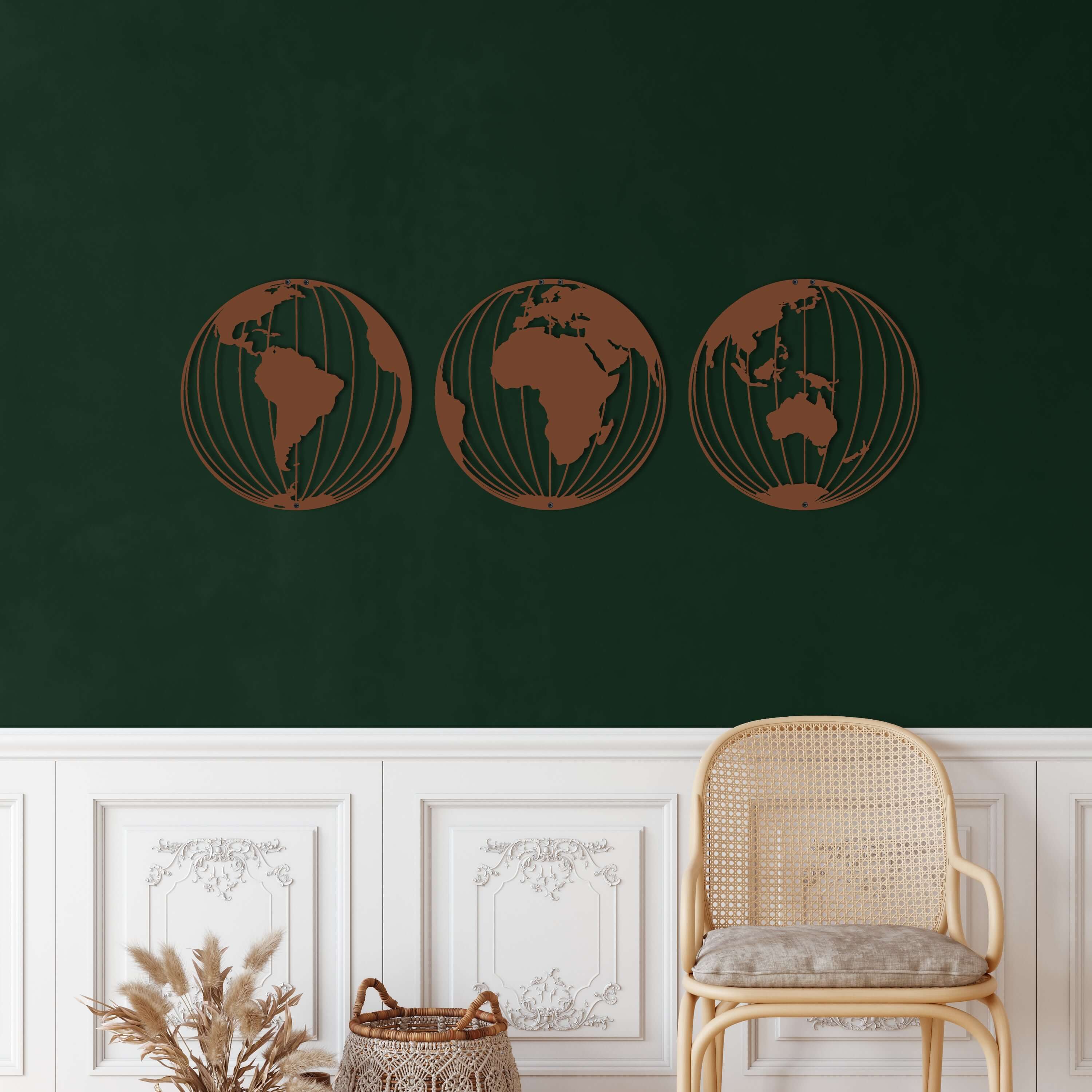 World Map Metal Wall Art