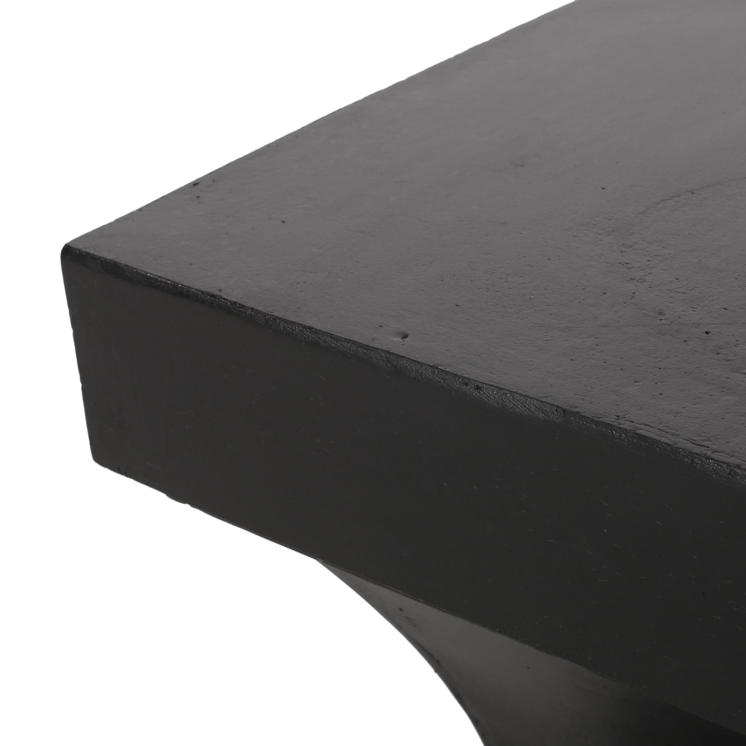Modern ATHENA Side Table with Pedestal Design in Black Magnesium Oxide, 17.25 x 17.25 x 21.50 inches