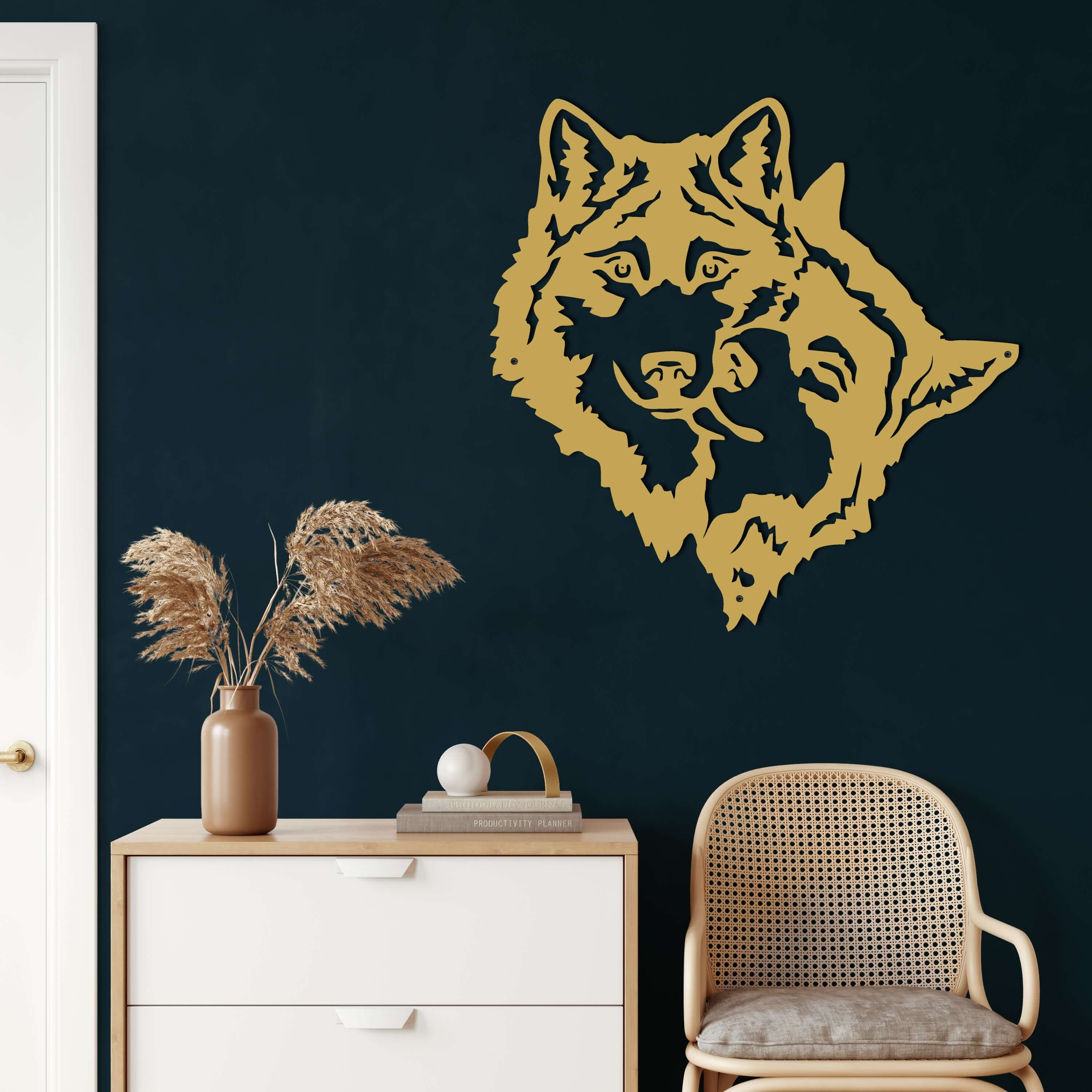 Wolf Head Metal Wall Art