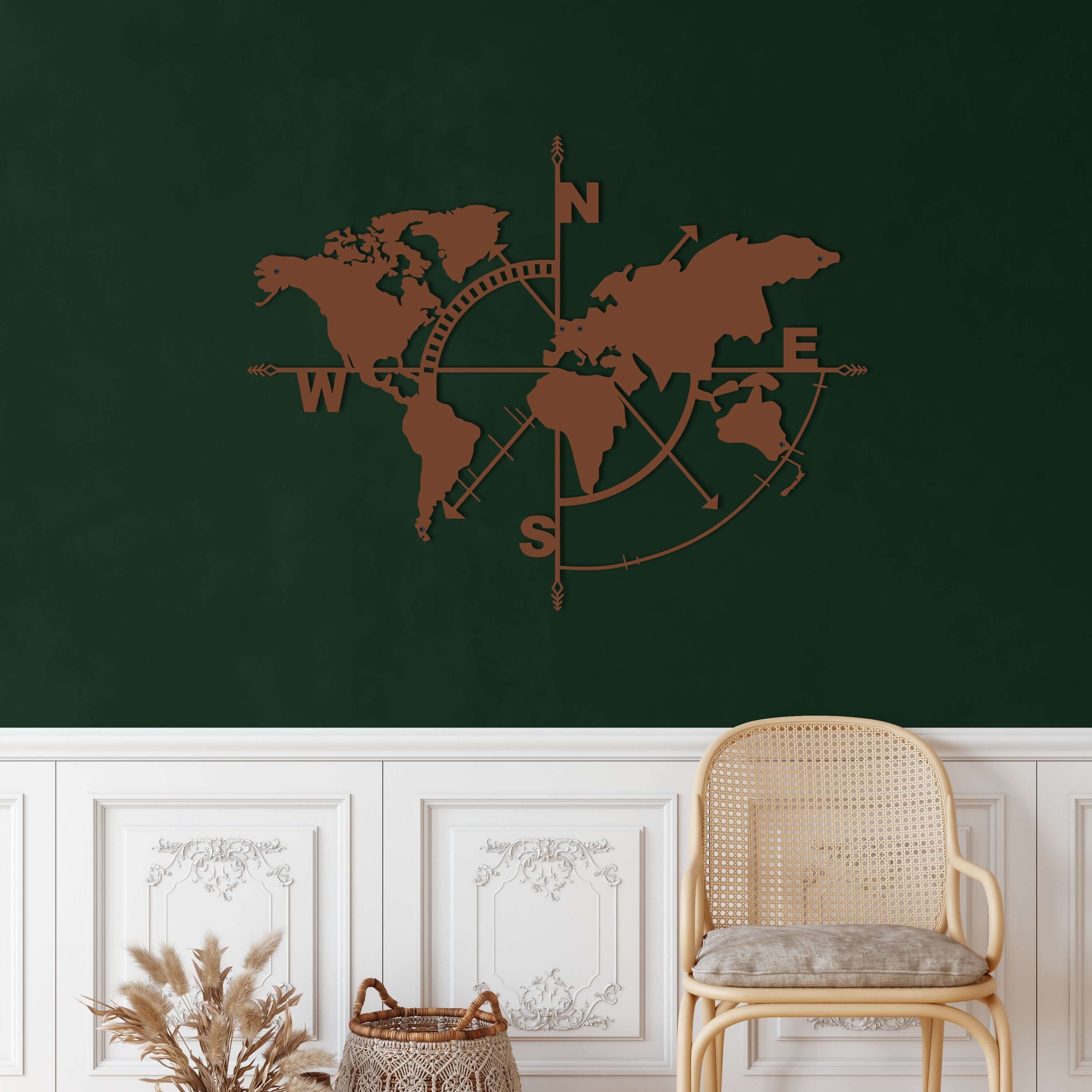 World Map Compass