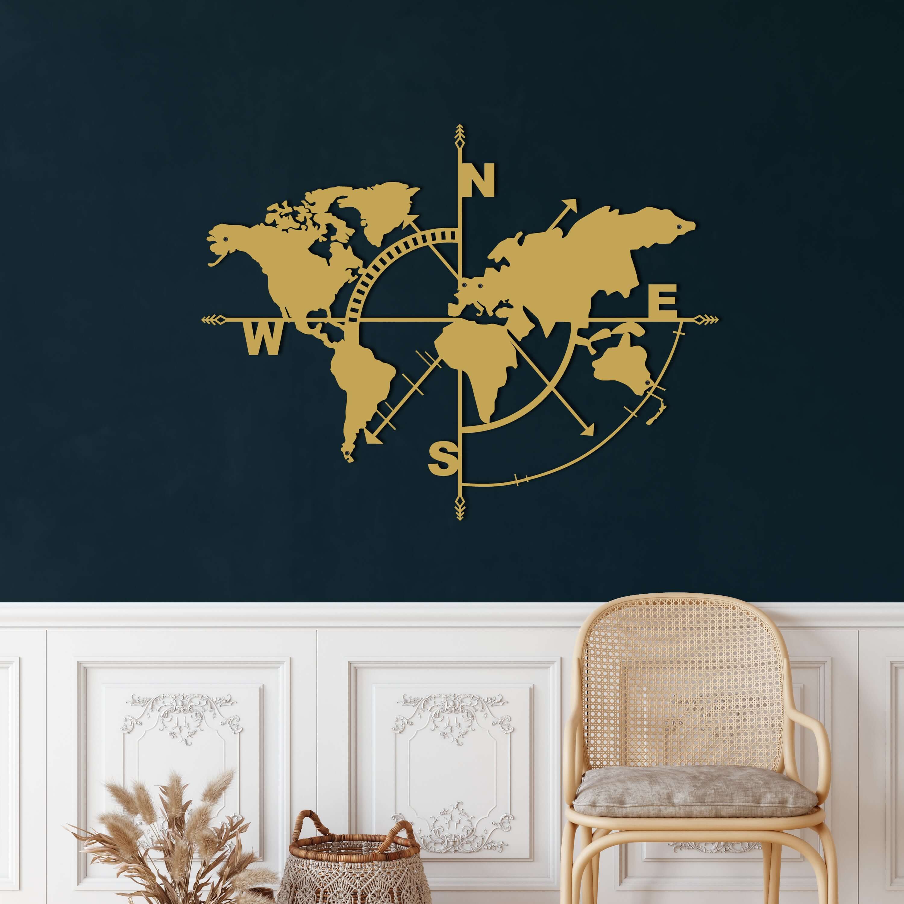 World Map Compass