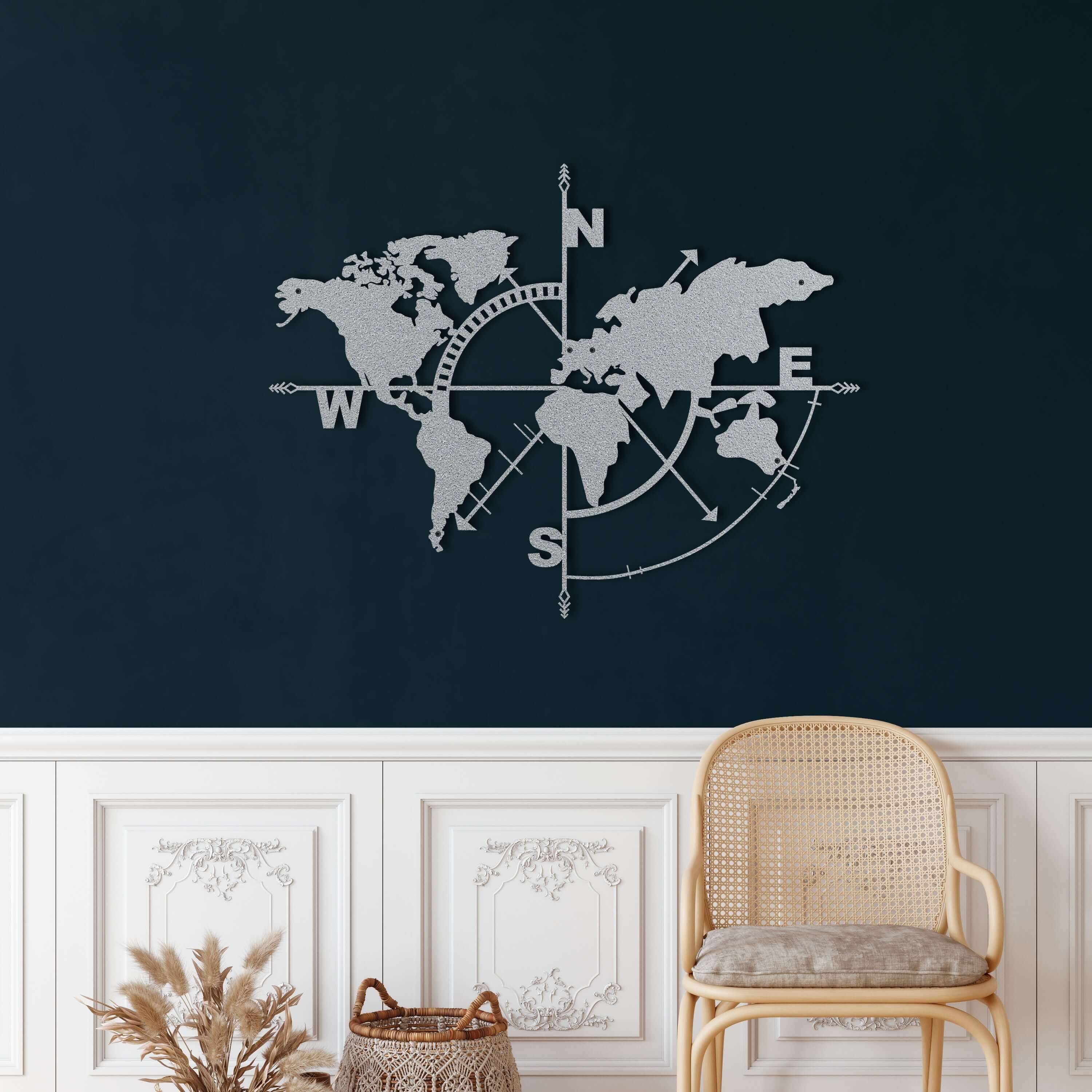 World Map Compass