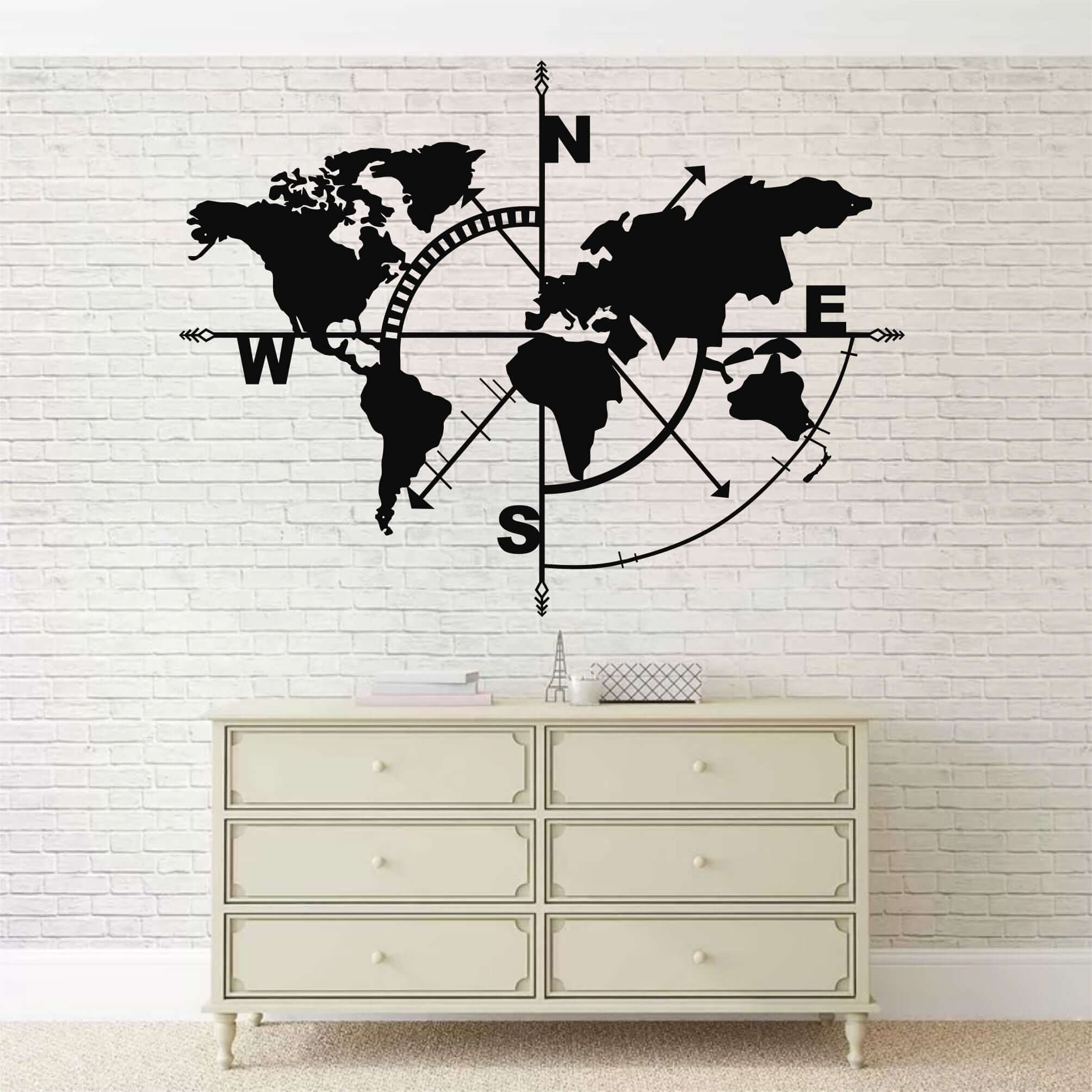 World Map Compass