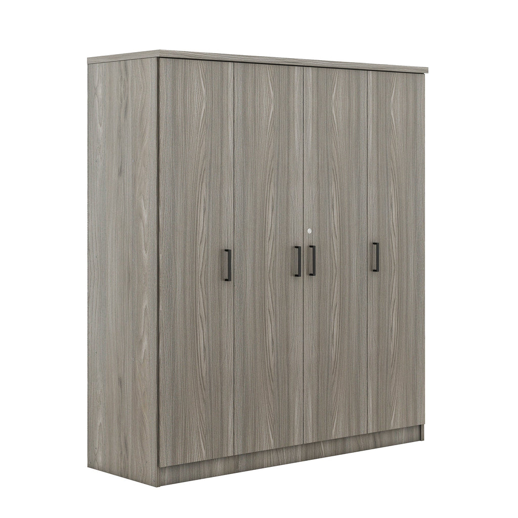 4-Door Wardrobe with 1 Drawer, Gray