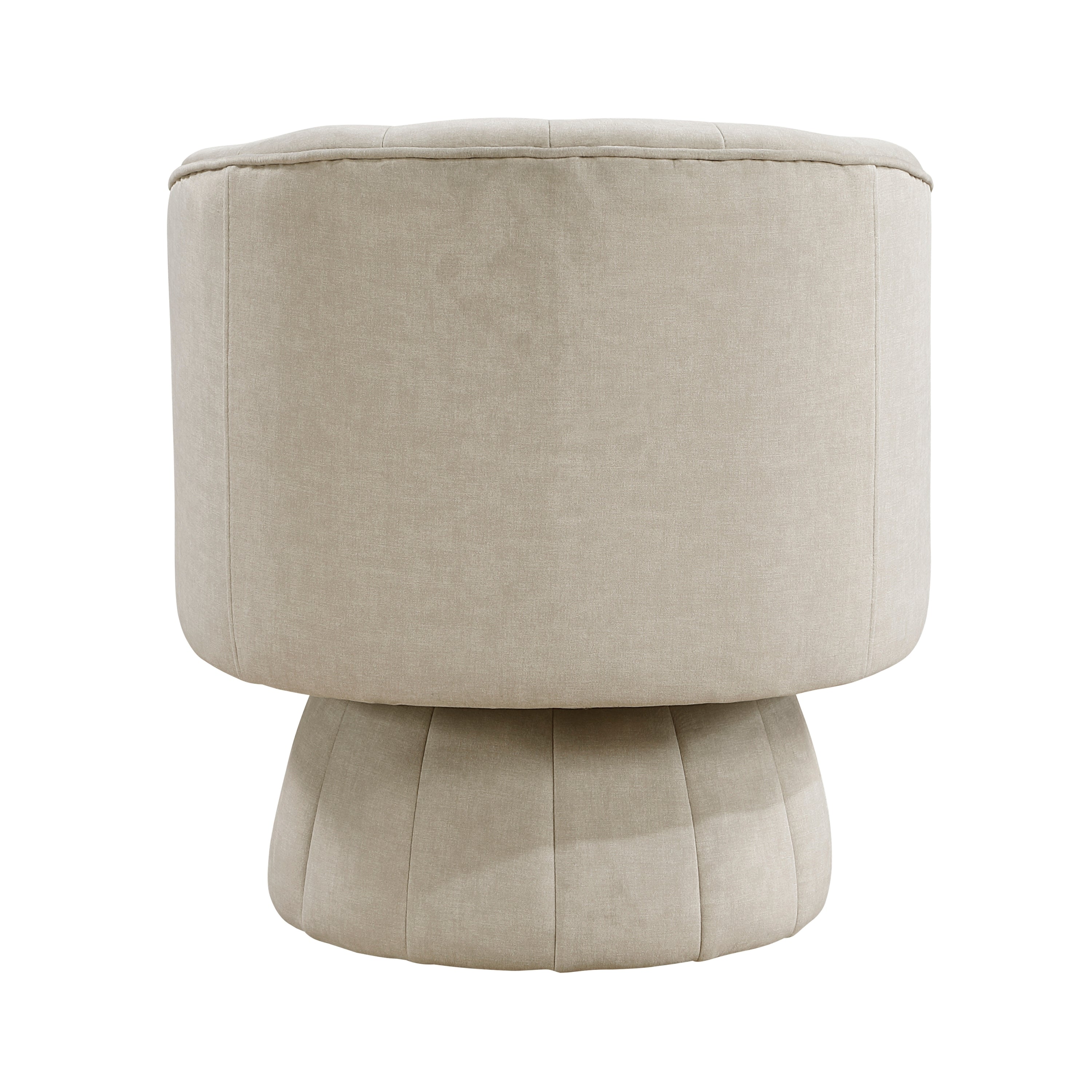 Taupe Velvet Accent Chair Modern Luxury Living Room Furniture, 1pc Swivel Chair Comfortable Barrel Back