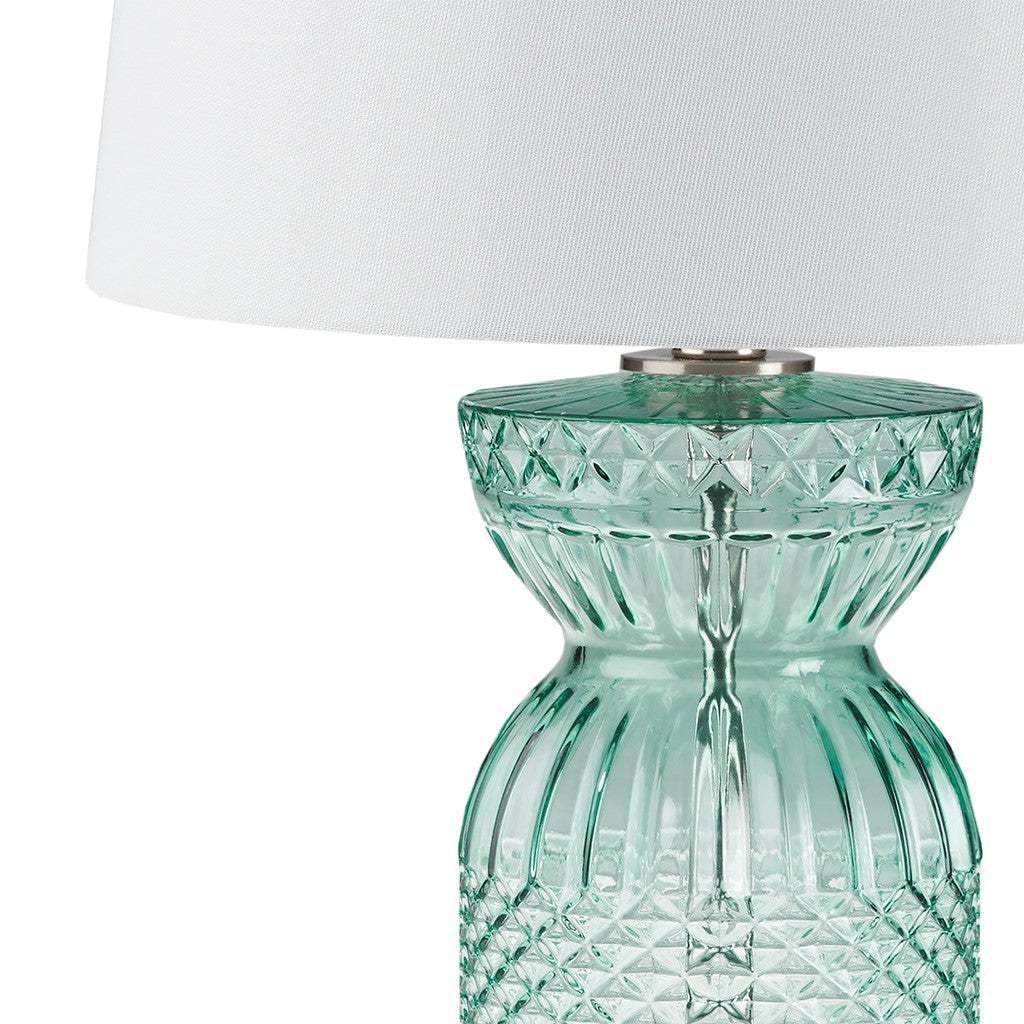 Textured Glass and Acrylic Base Table Lamp Blue See below
