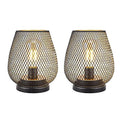 6.7'' Tall Metal Cage Shape Cordless Table Lamp Battery Lanterns (Set of 2)