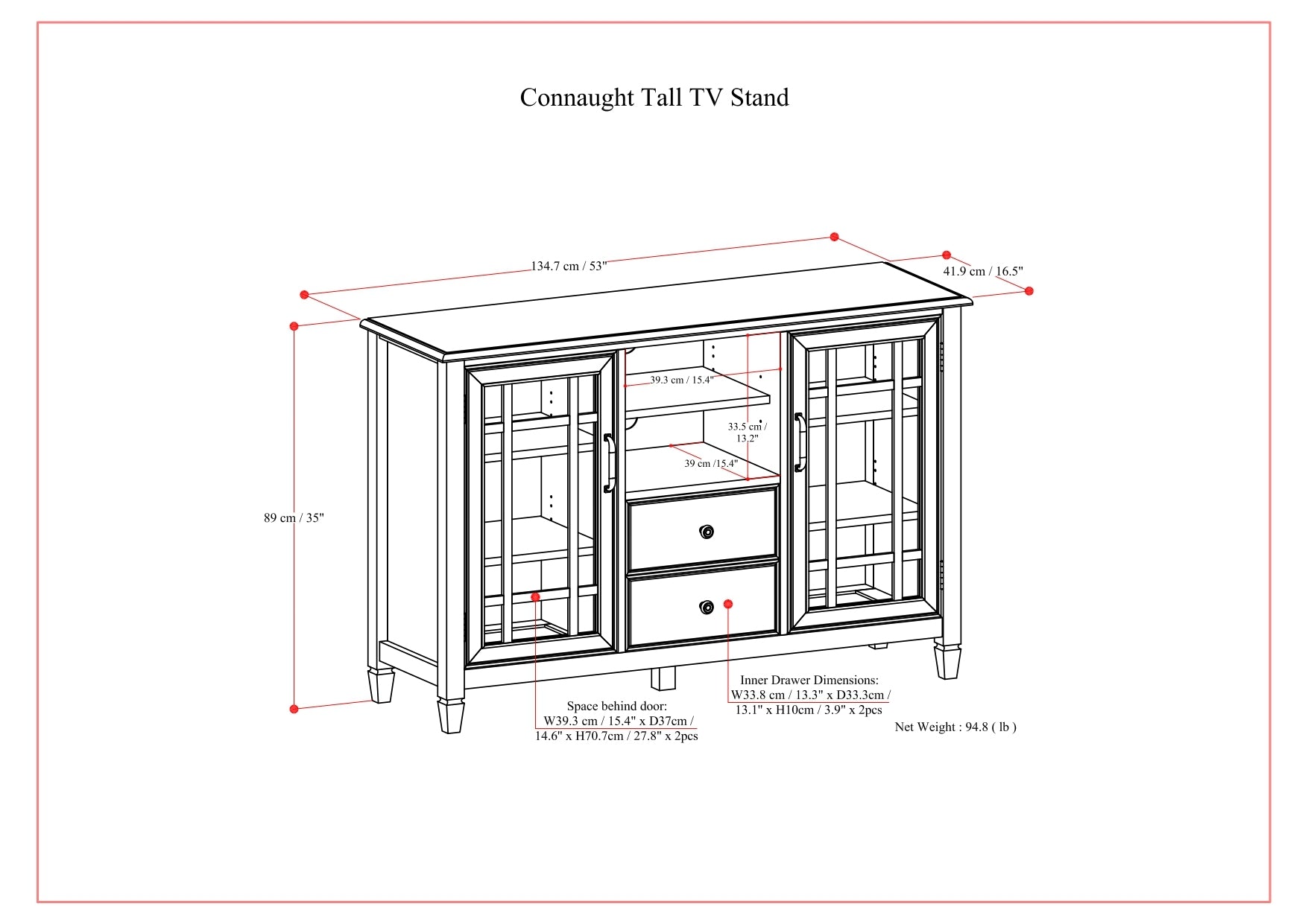 Connaught Tall TV Stand