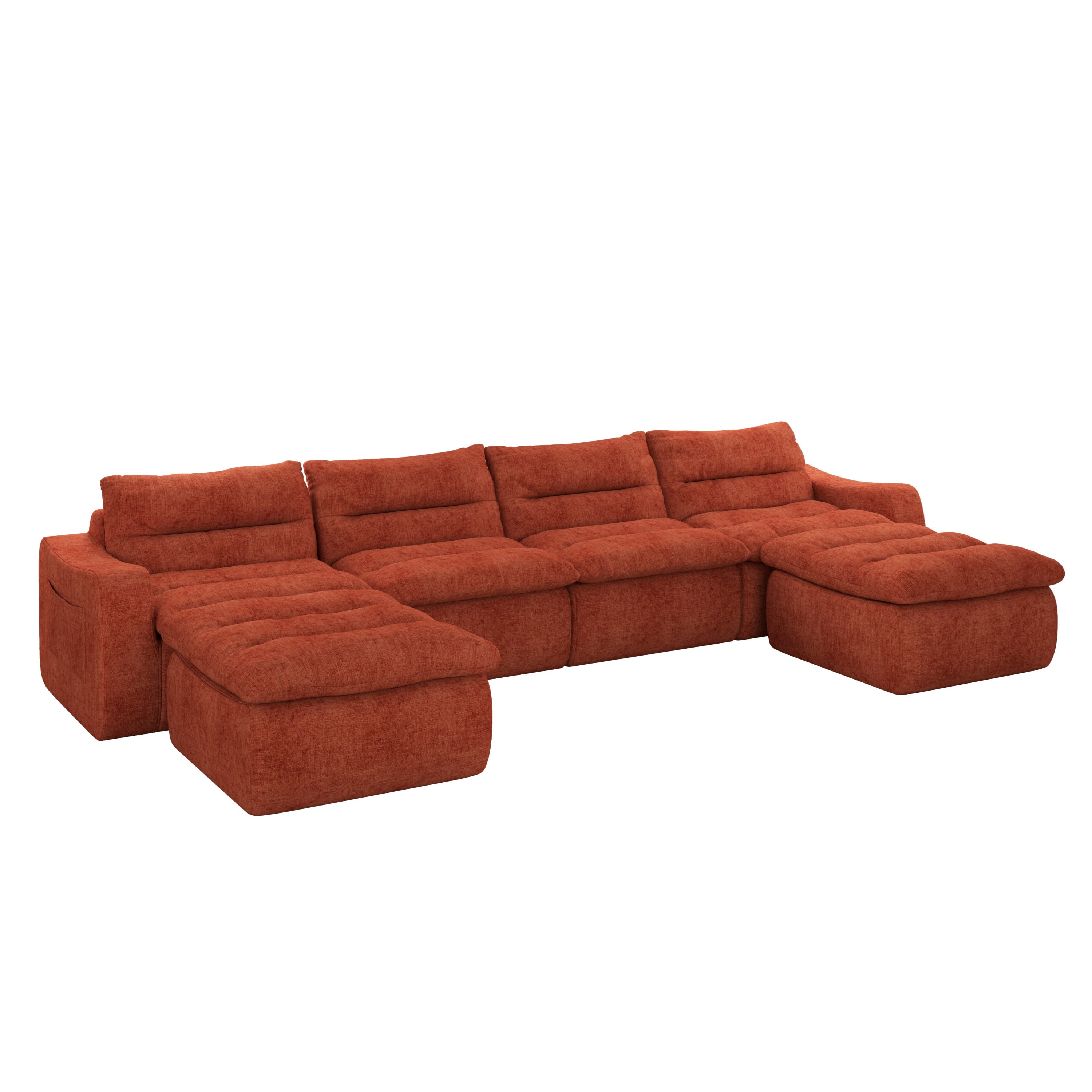 Compression combined sofa, modern lazy style combined sofa, comfortable beanbag sofa, can be combined at will, no need to assemble, suitable for living room-Orange