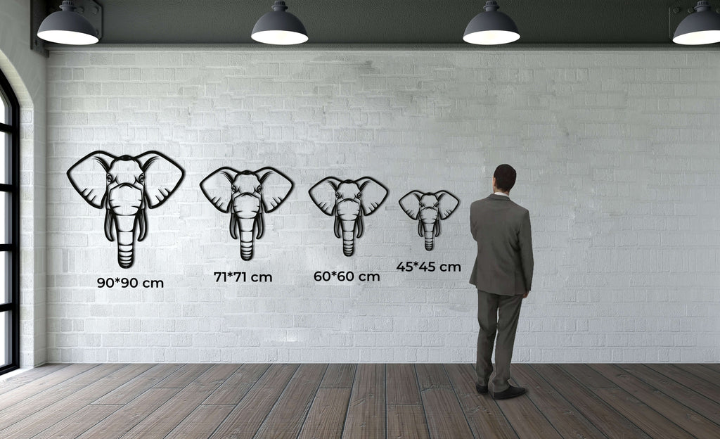 Elephant Head Metal Wall Art