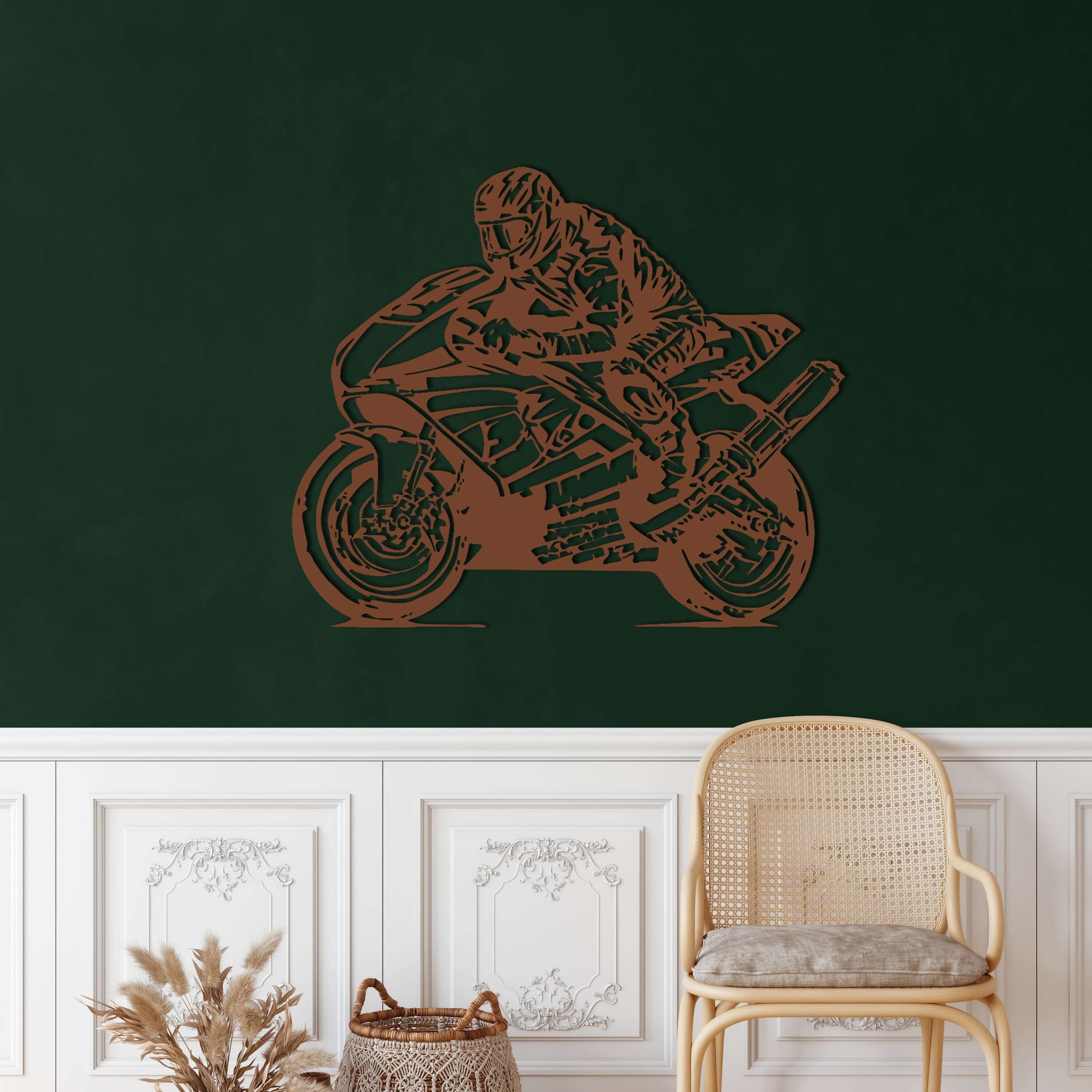 Motorcycle Race Metal Wall Art