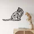 Geometric Cat Metal Wall Art