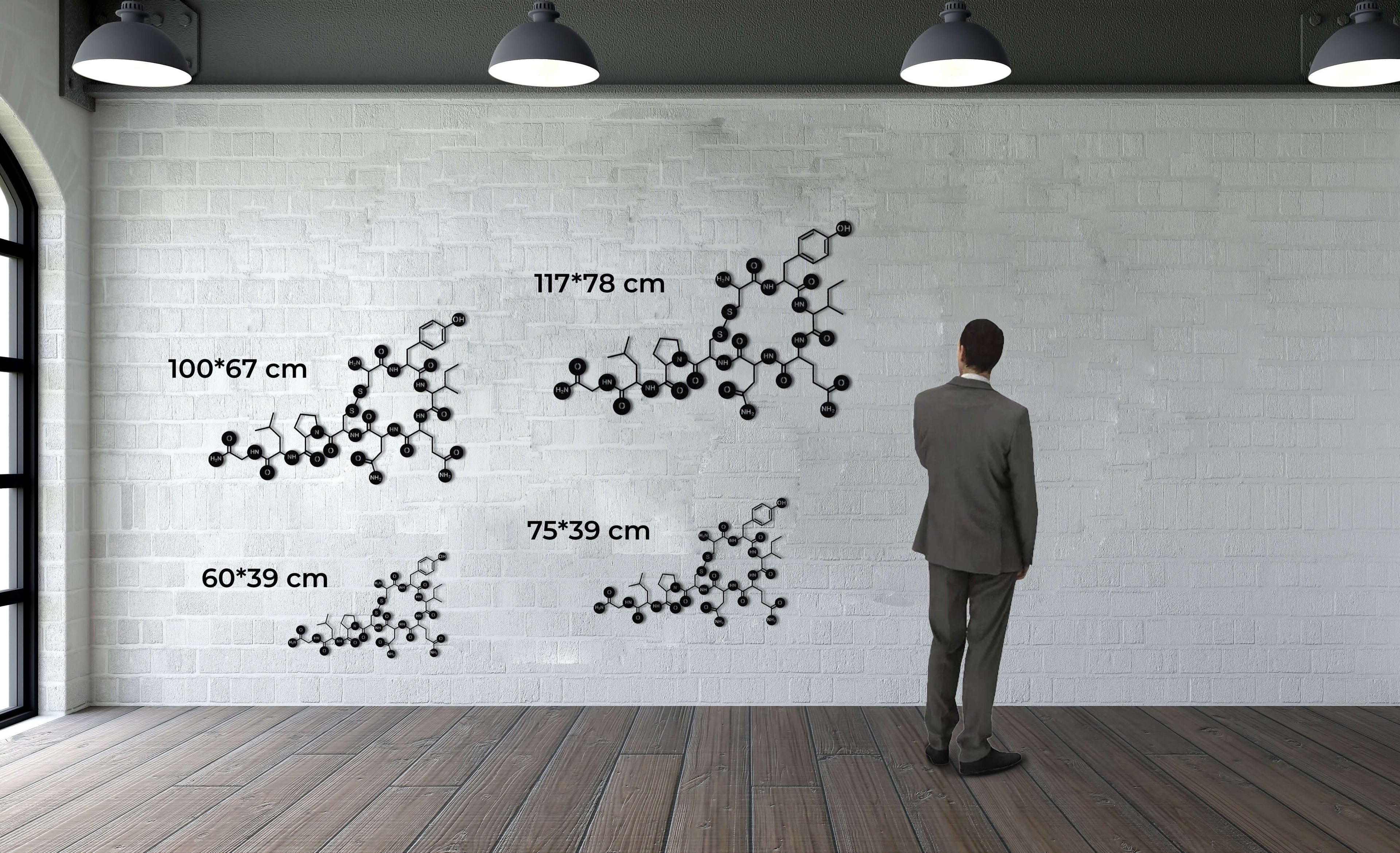 Oxytocin Molecule Metal Wall Art