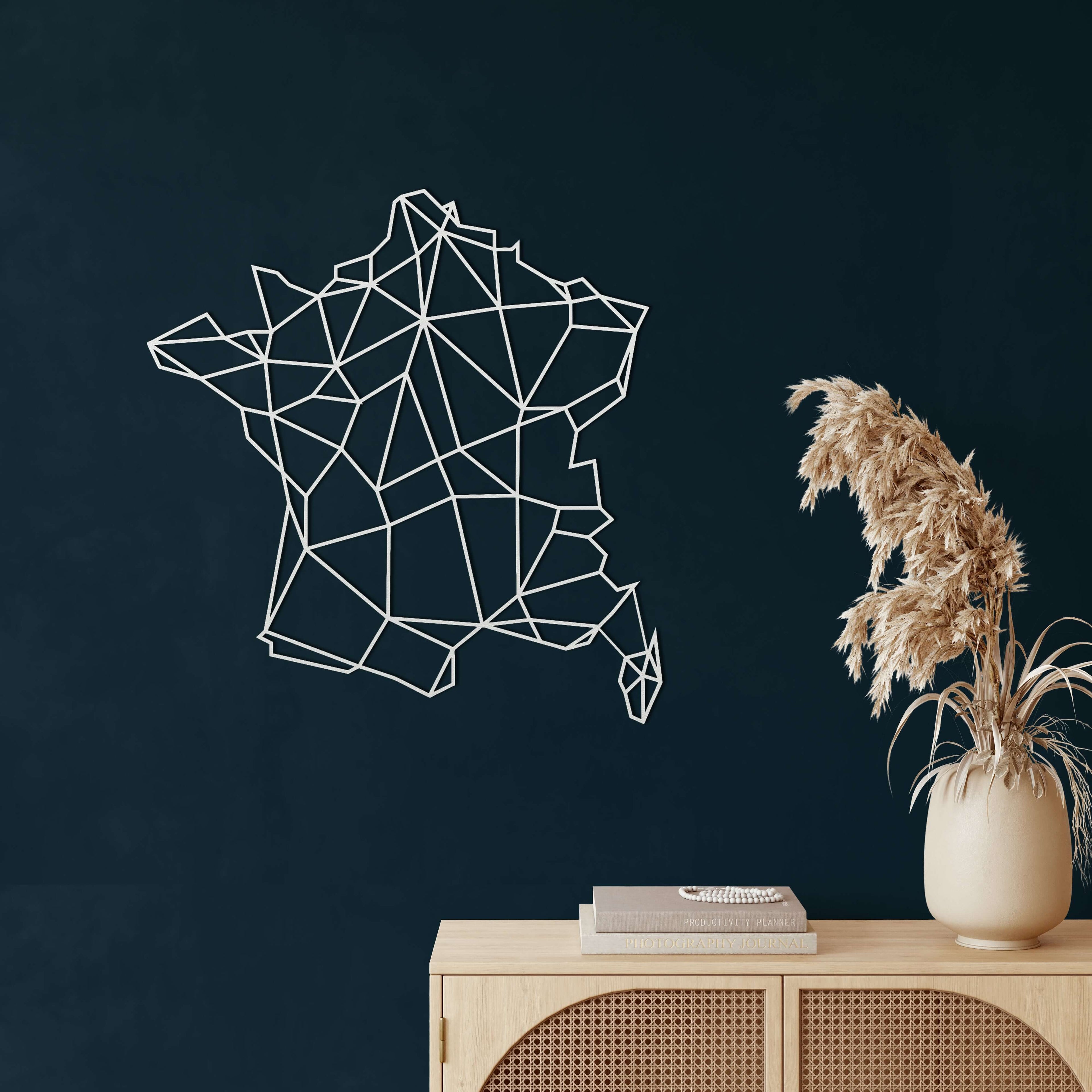 France Map Metal Wall Art