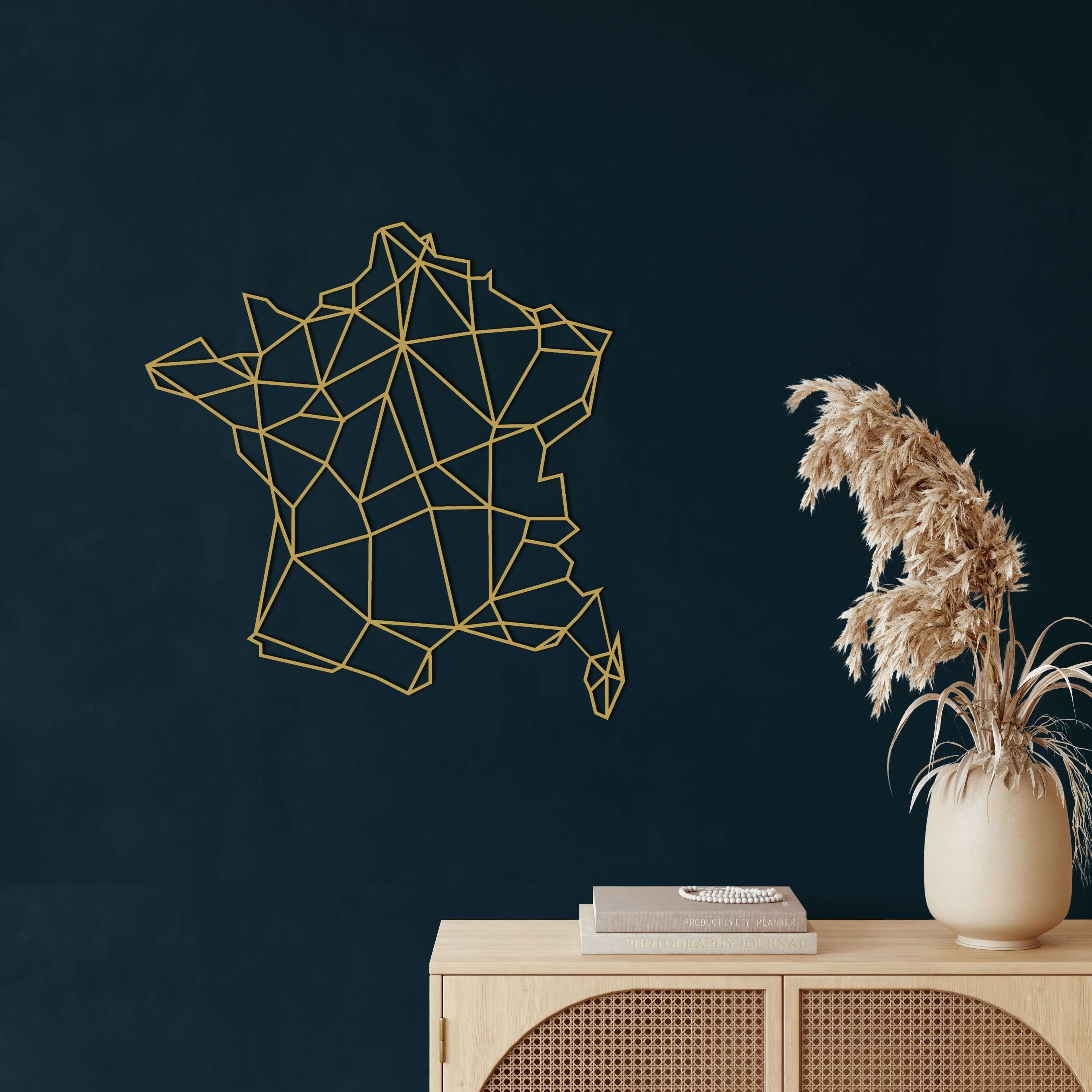 France Map Metal Wall Art