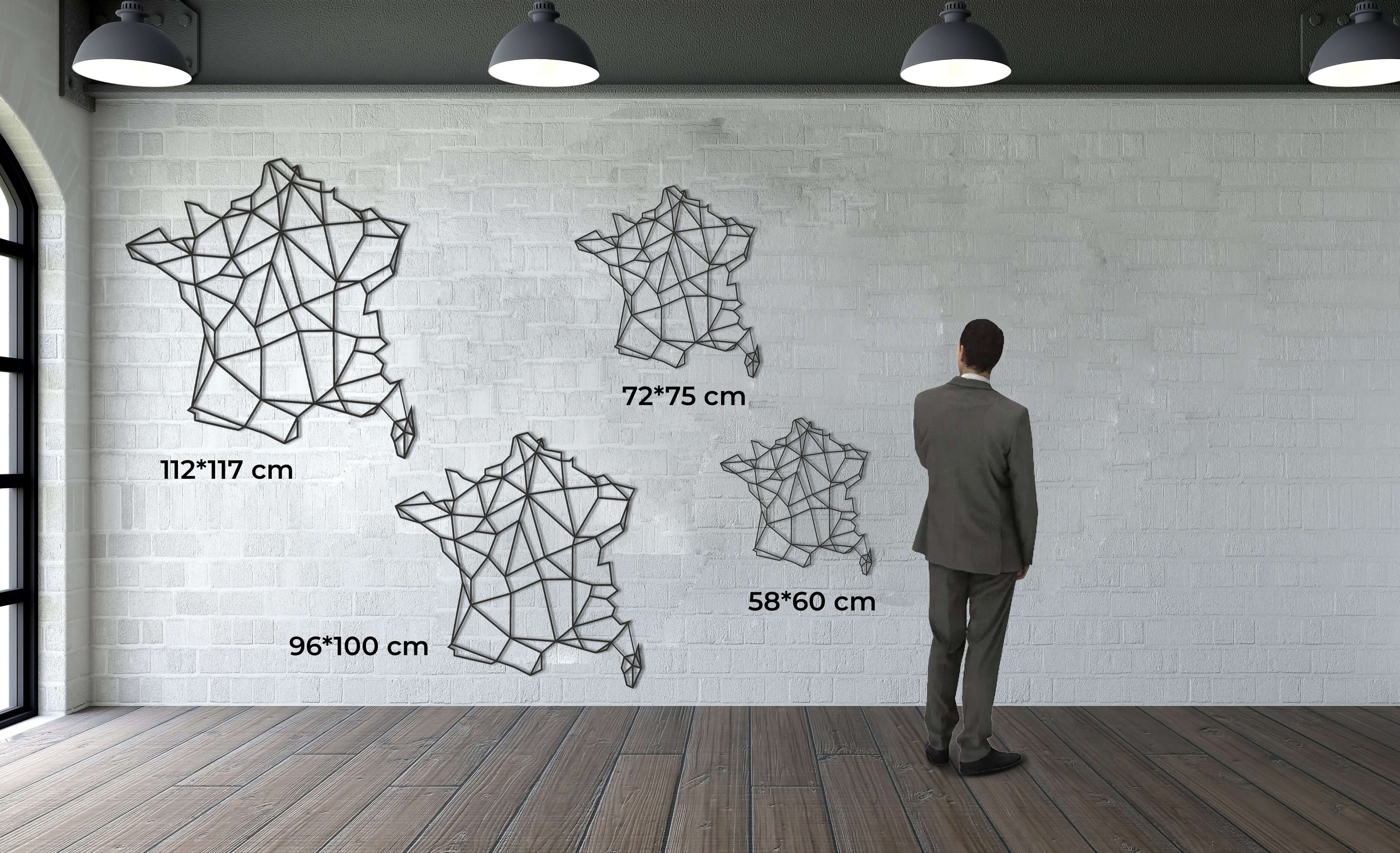 France Map Metal Wall Art