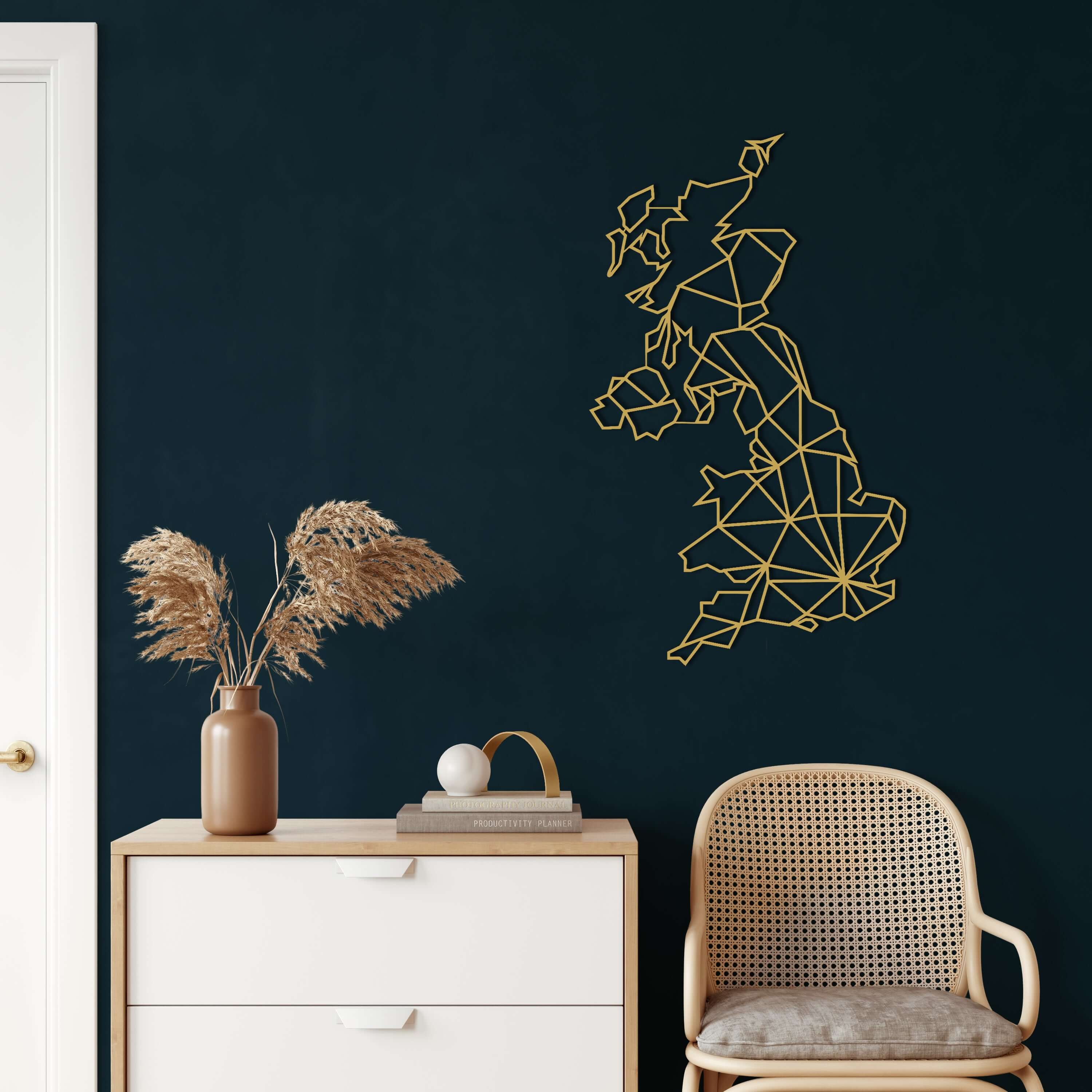 England Map Metal Wall Art