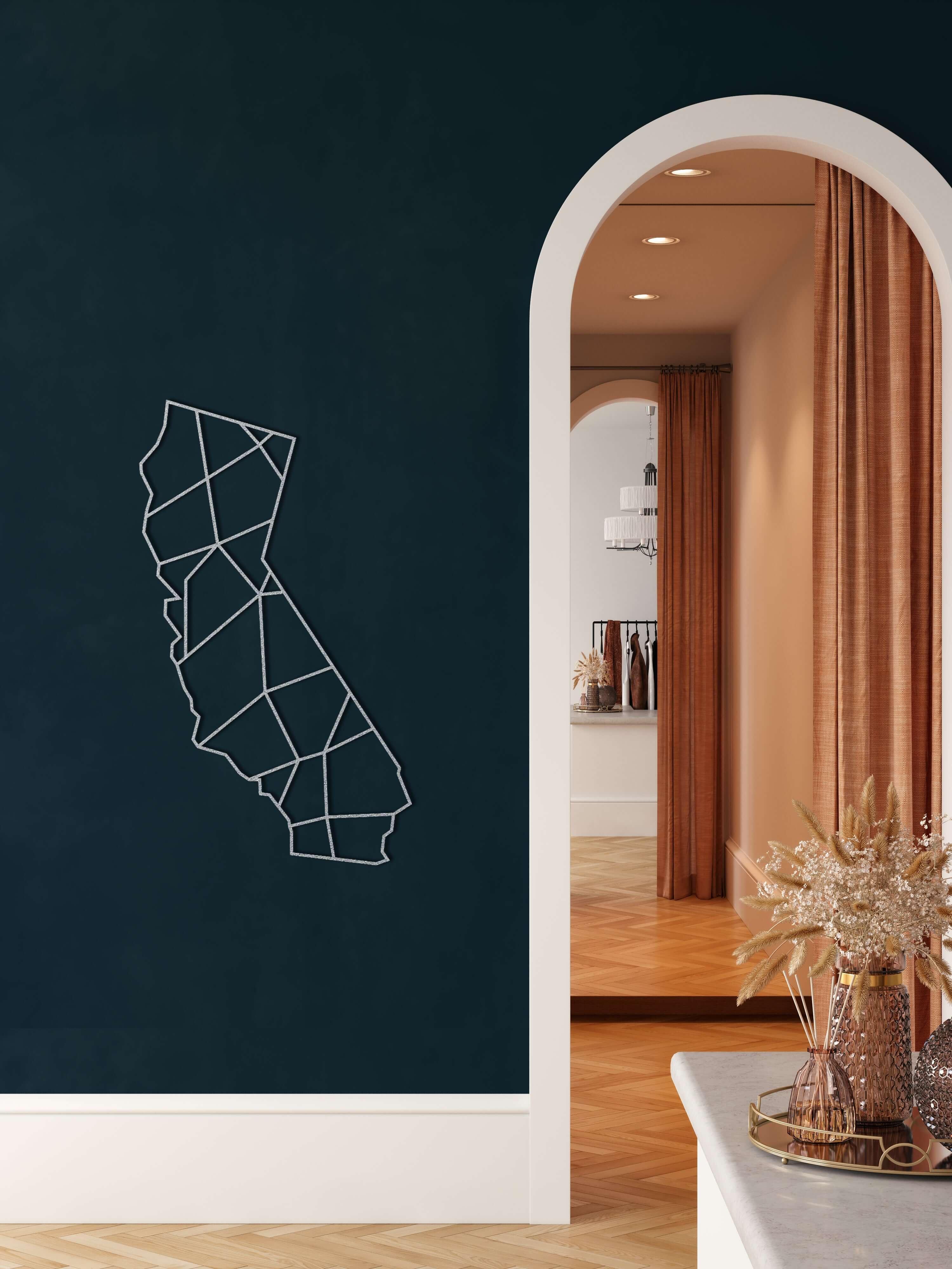 California Map Metal Wall Art