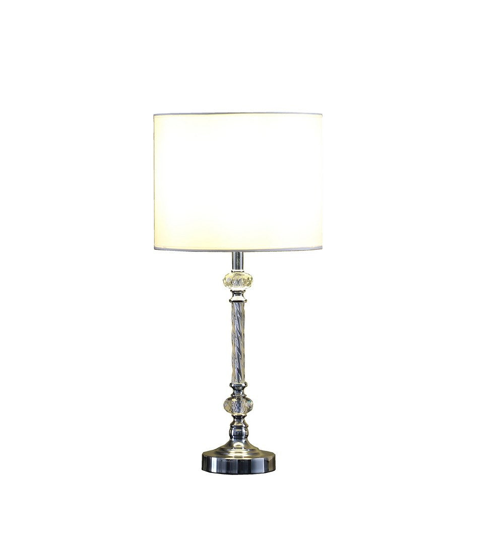 19.25' In Audrey Twisted Crystal Modern Silver Table Lamp